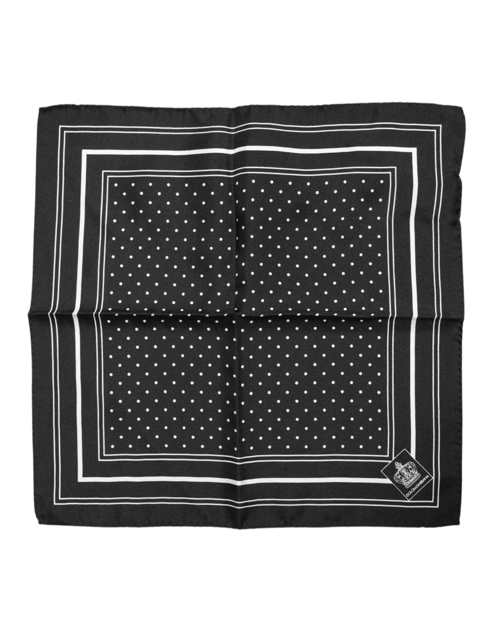 Black White Polka Dot Men Foulard Scarf