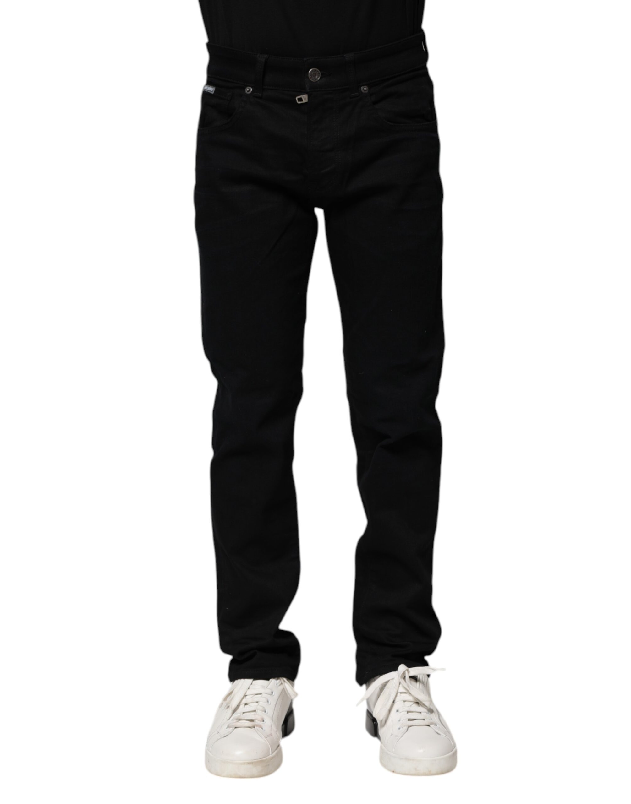 Black Cotton Skinny Denim Jeans
