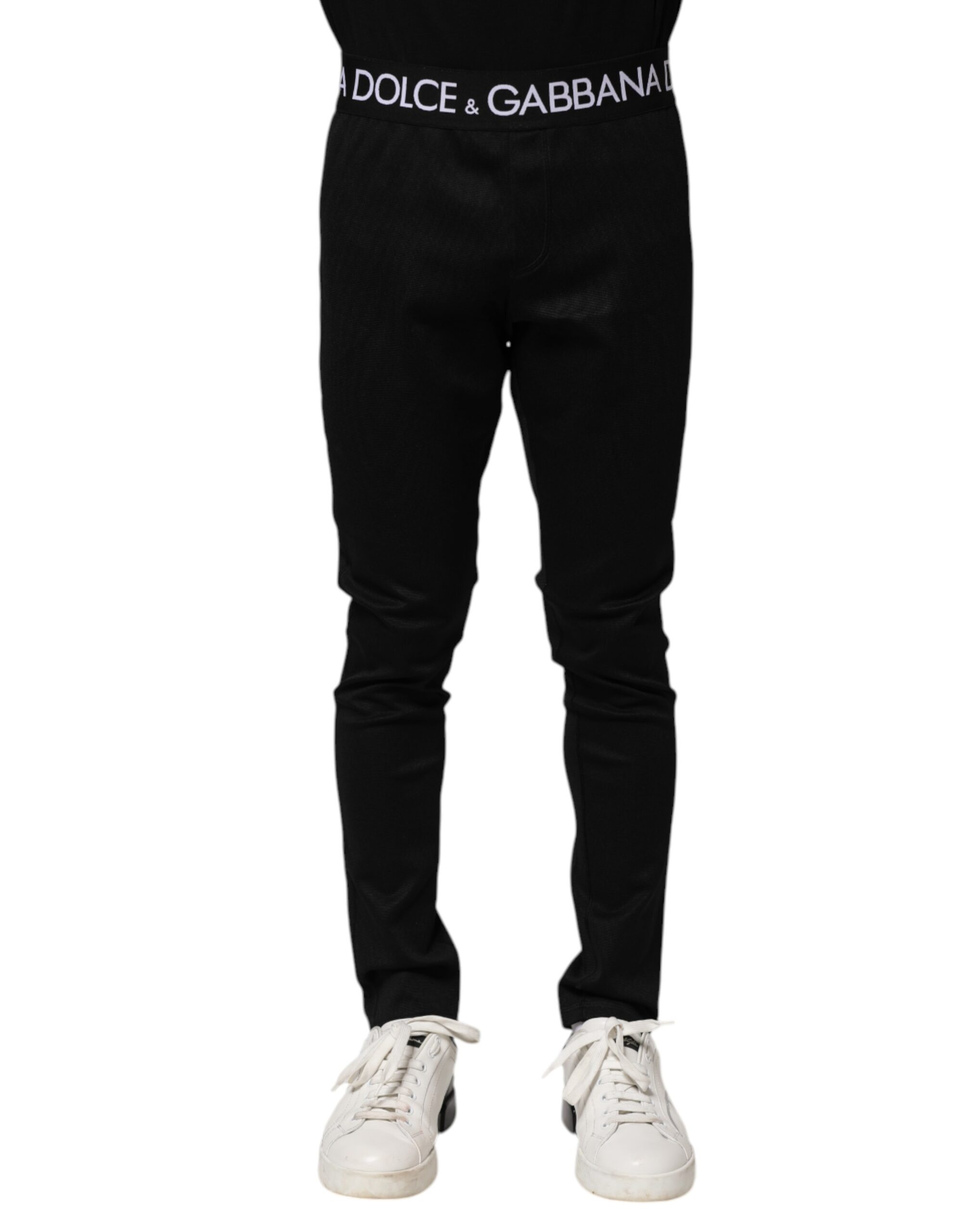 Black Nylon Skinny Men Jogger Pants
