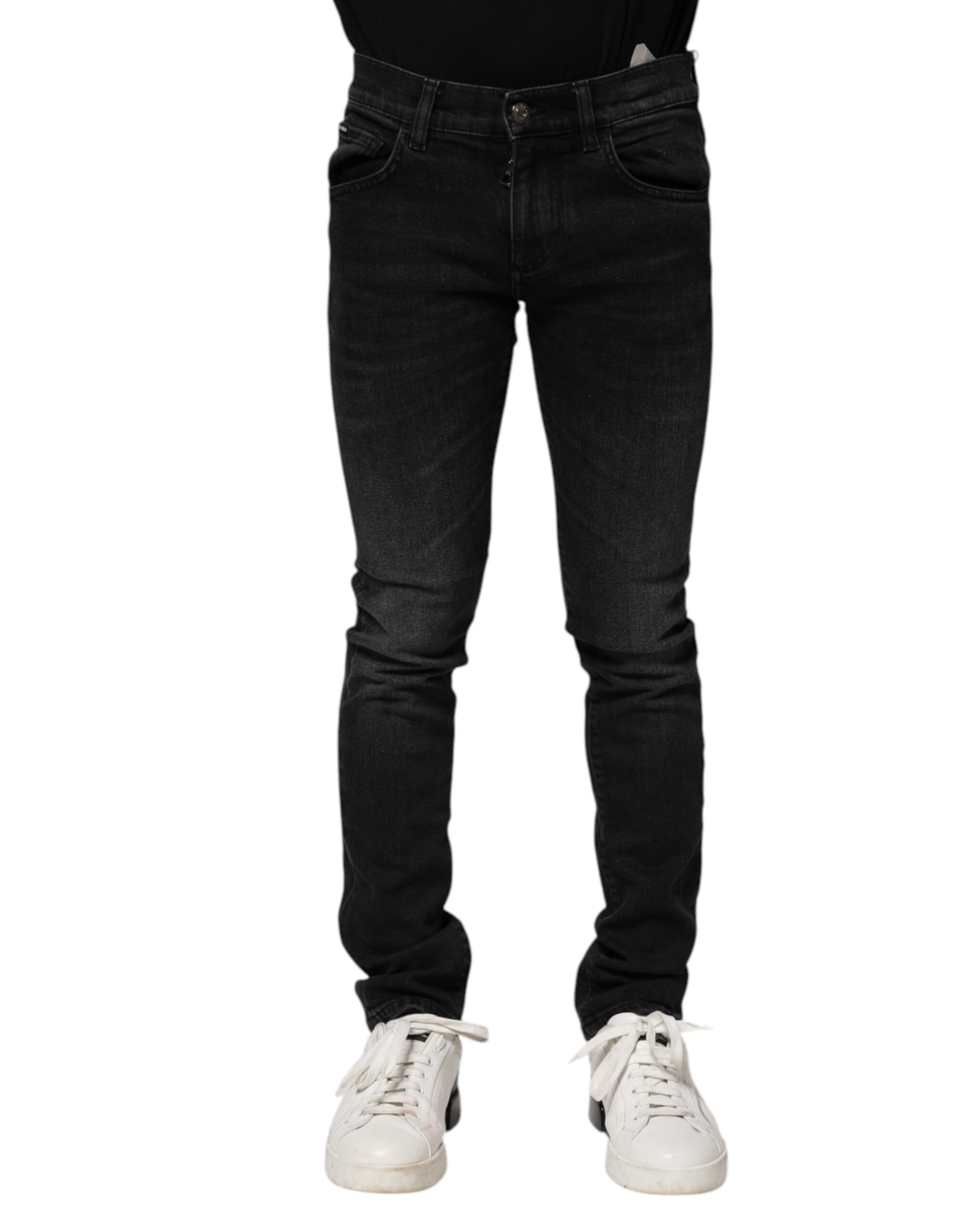 Black Cotton Skinny Men Denim Jeans
