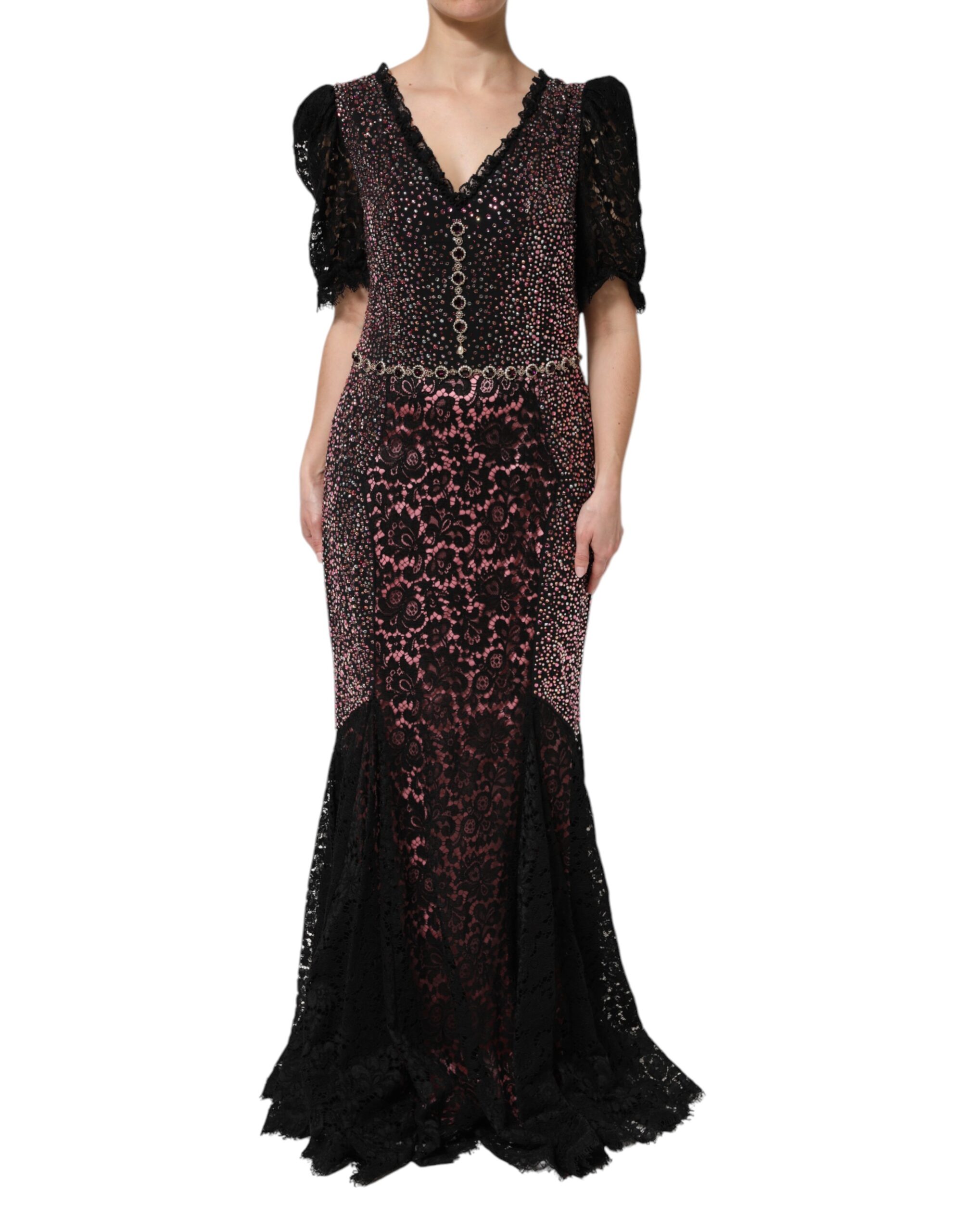 Multicolor Embellished Mermaid Gown Dress