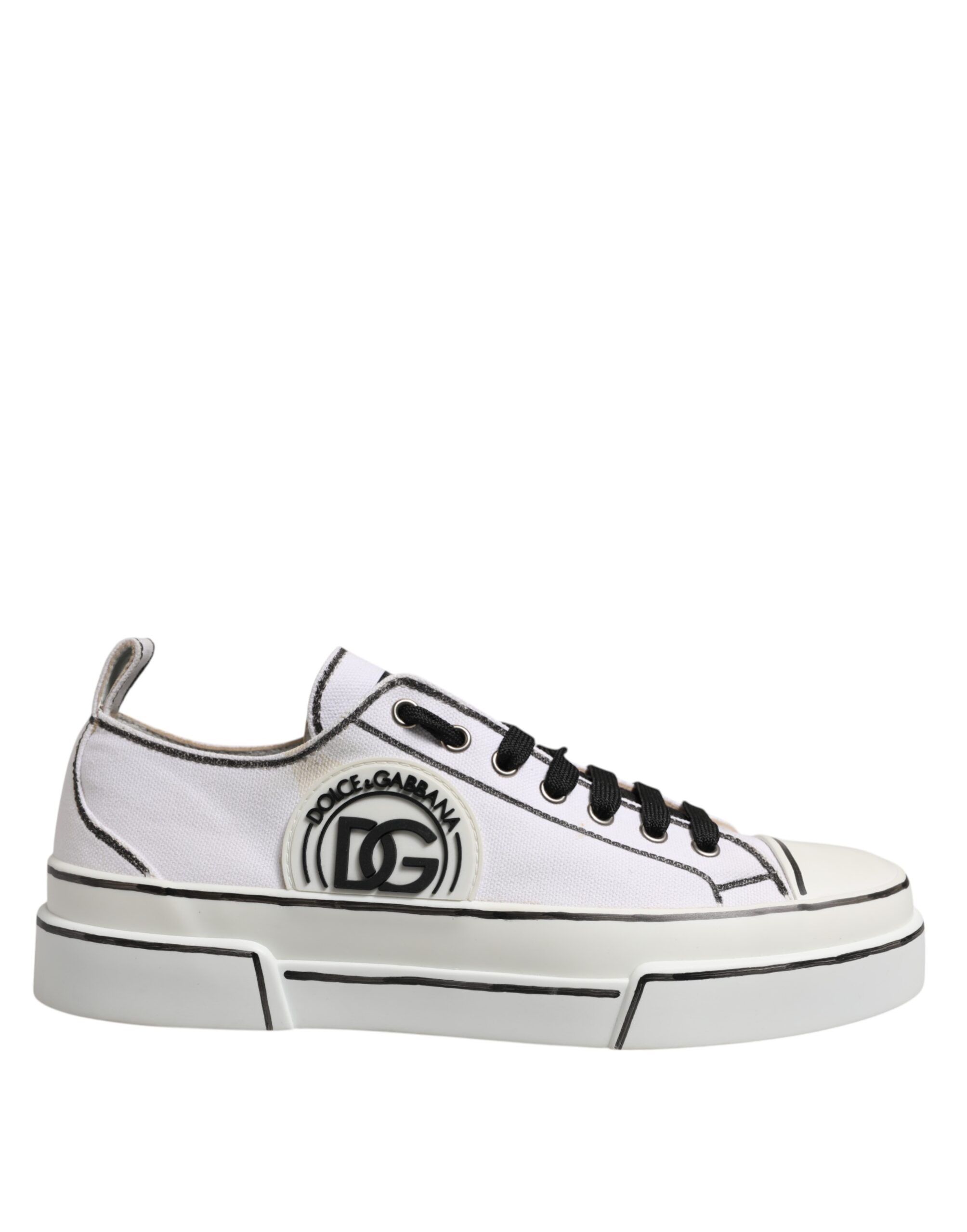 White Canvas Logo Low Top Men Sneakers Shoes