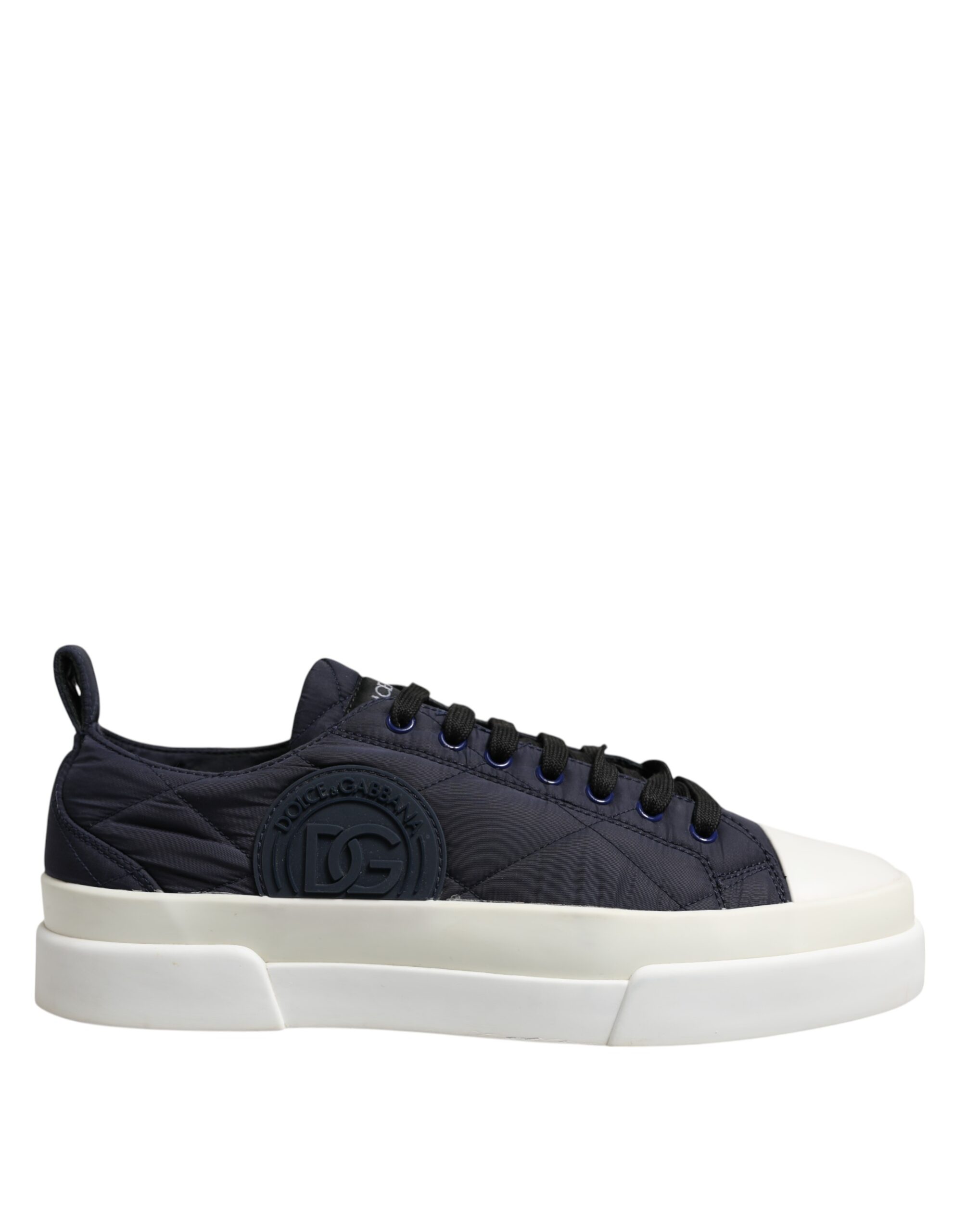 Dark Blue Nylon Low Tops Sneakers Shoes