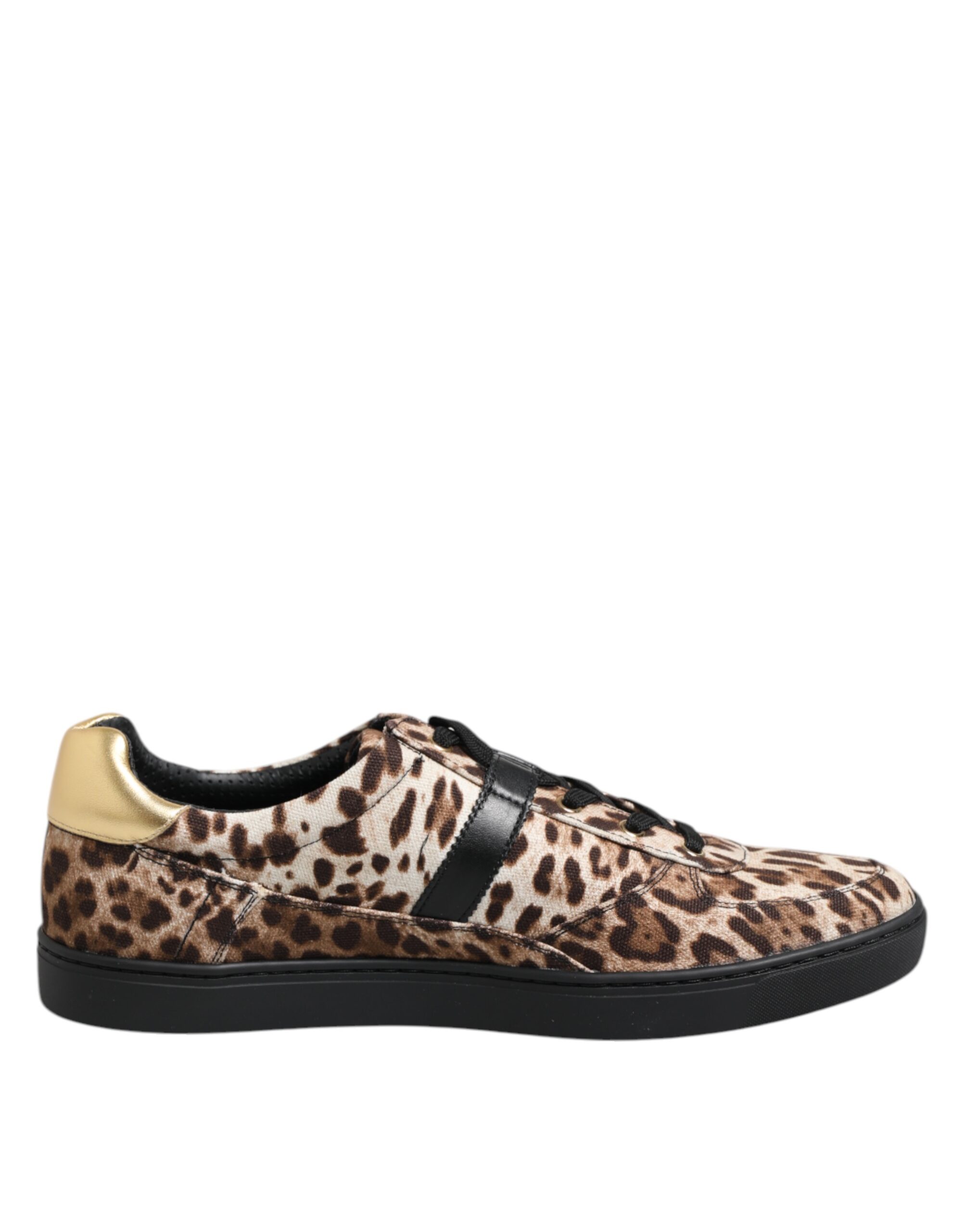 Brown Leopard Logo Print Cotton Sneakers Shoes