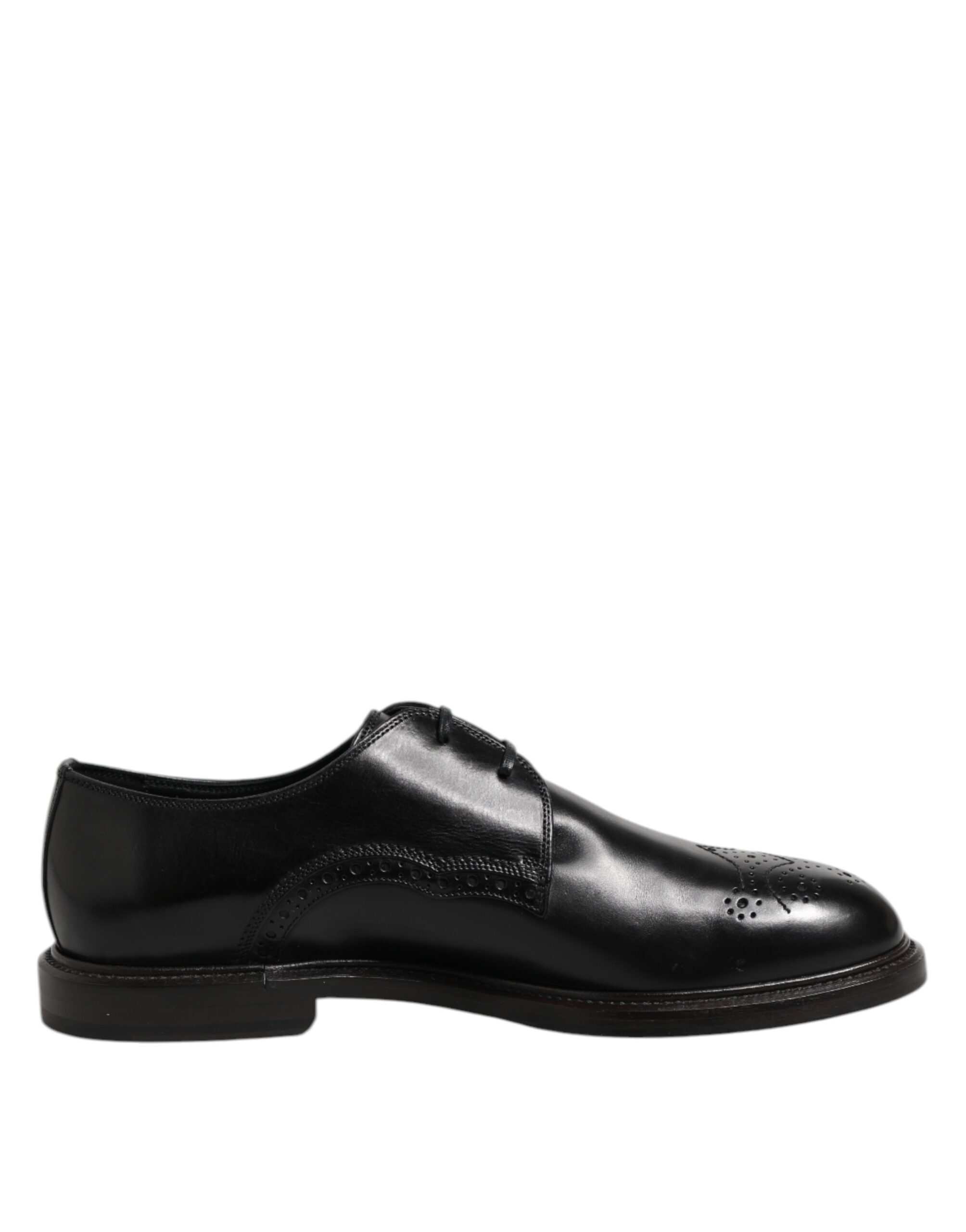 Black Leather Derby Wingtip Formal Shoes