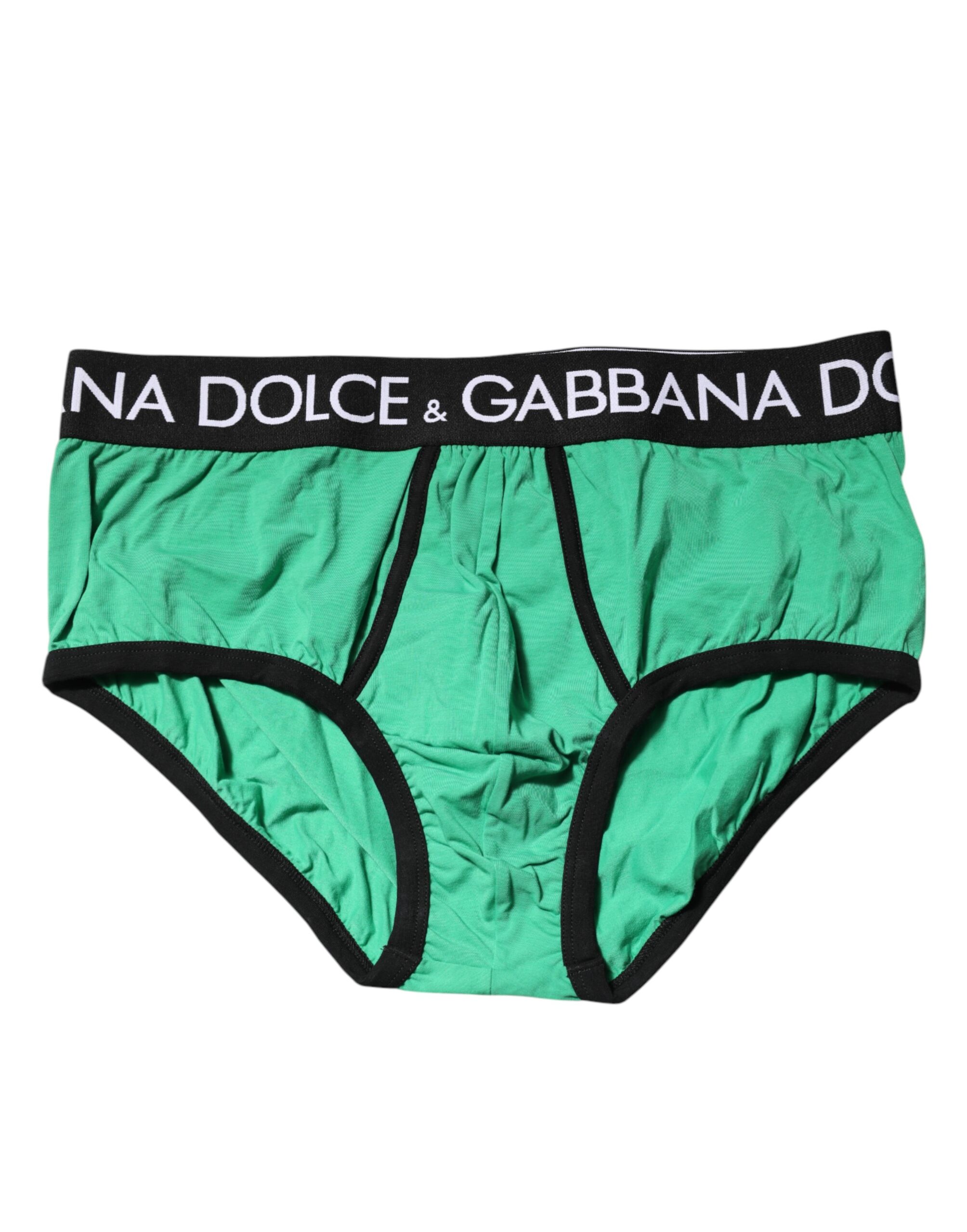 Green Cotton Stretch Regular Brief Underwear