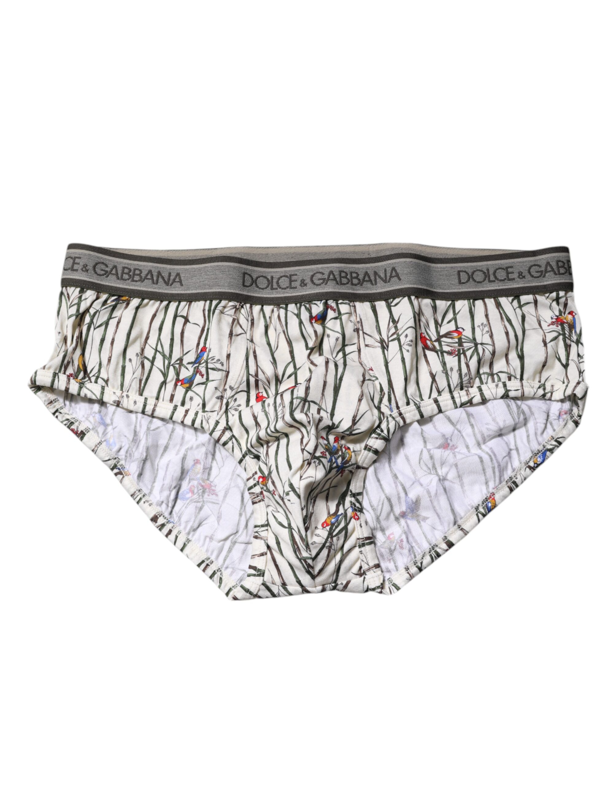 Ivory Bird Print Cotton Regular Brief Underwear