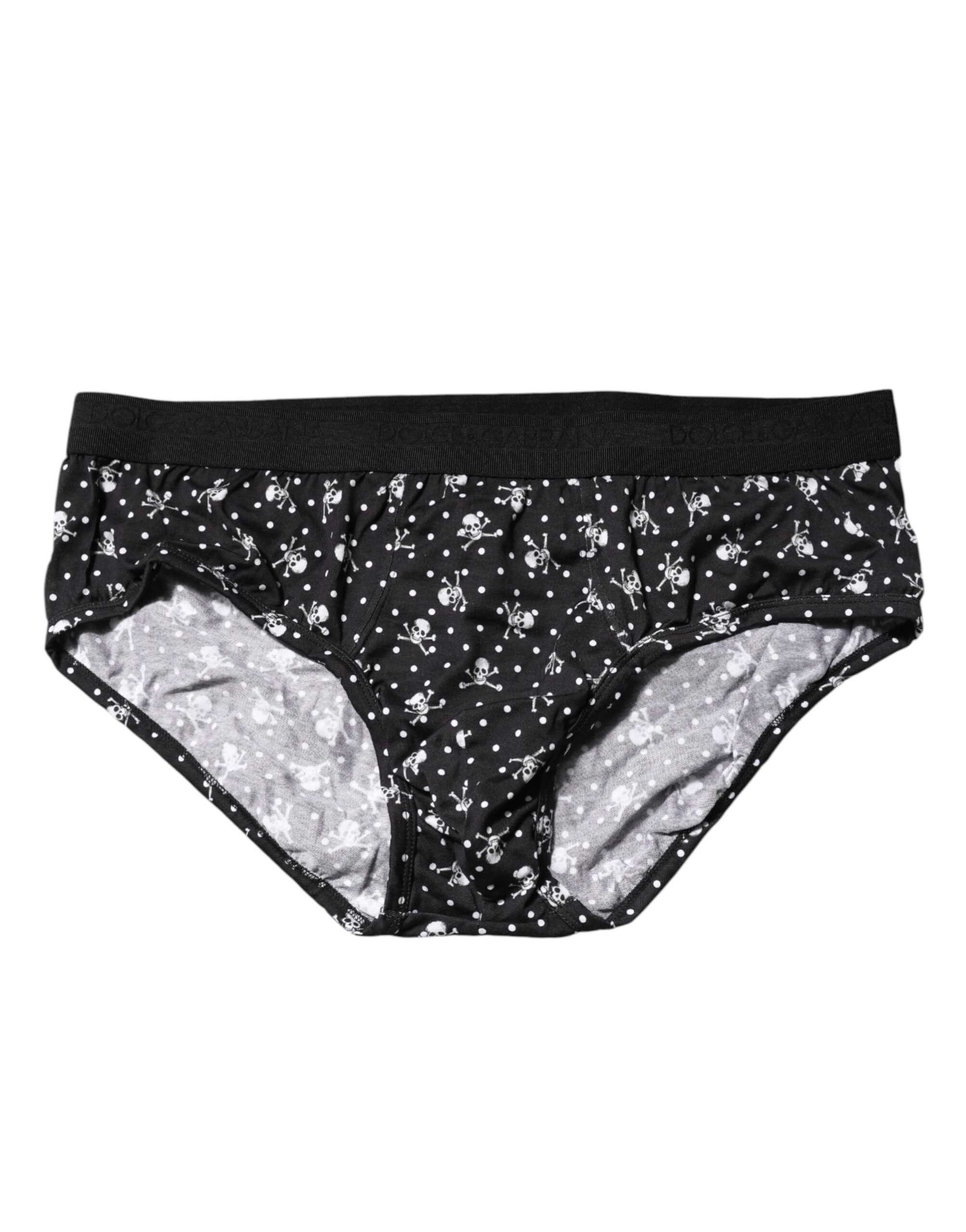 Black Cotton Printed Regular Brief Underwear