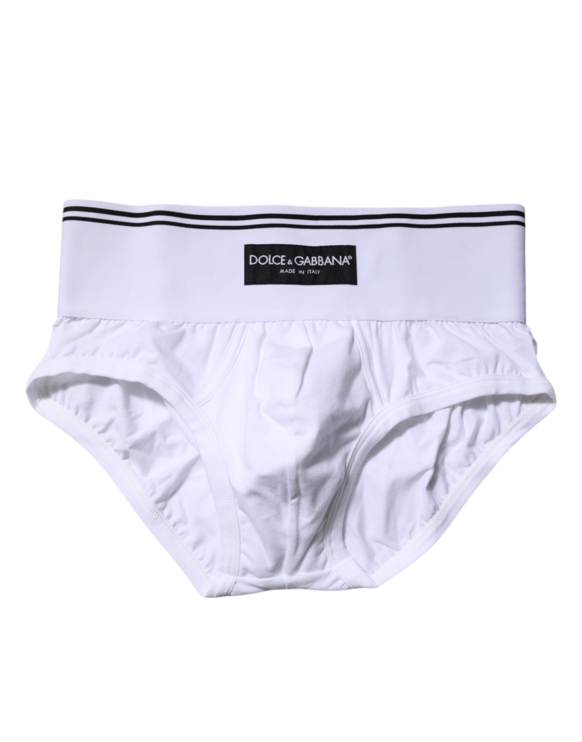 White Logo Waist Men Regular Brief Underwear
