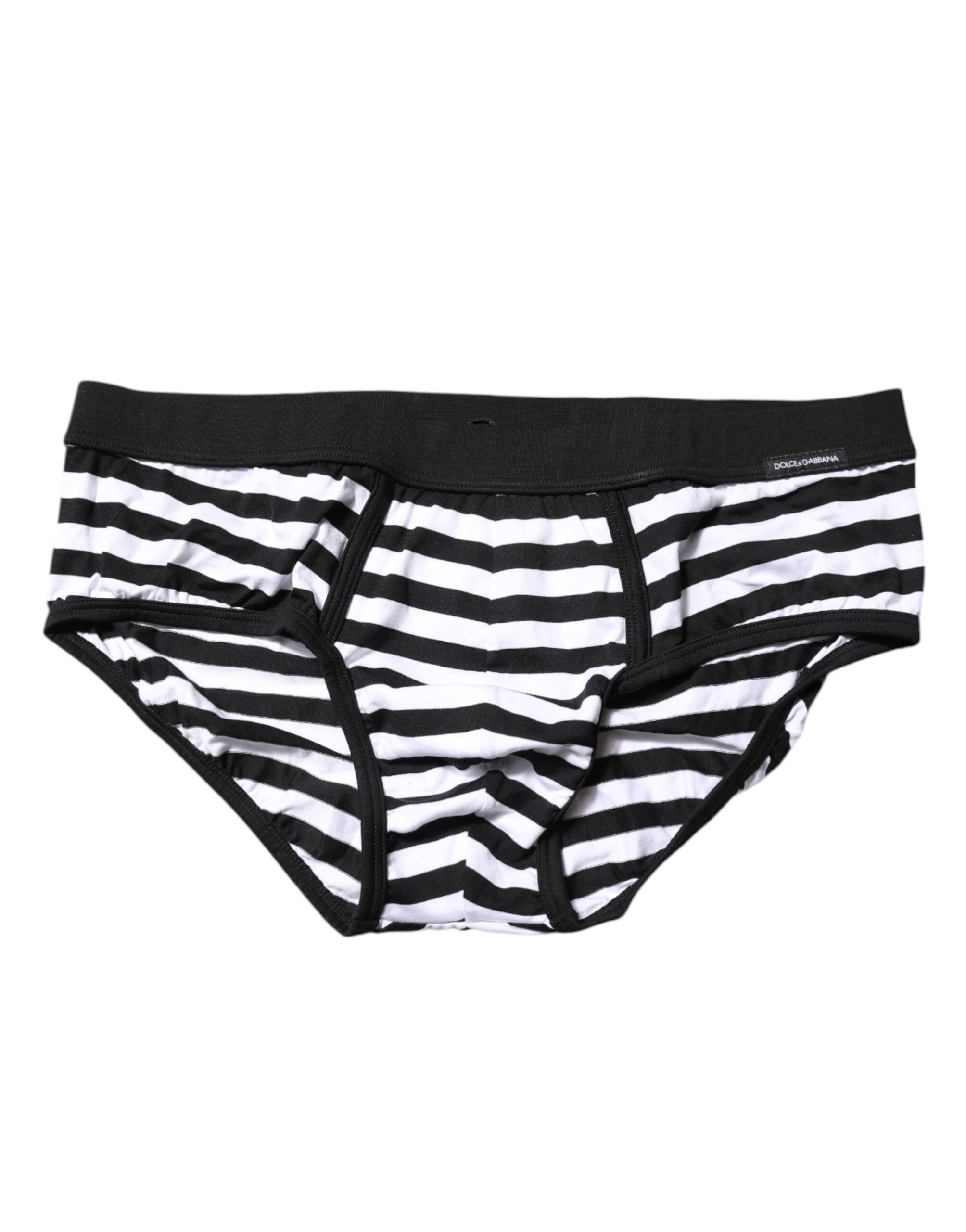 Black White Striped Men Regular Brief Underwear