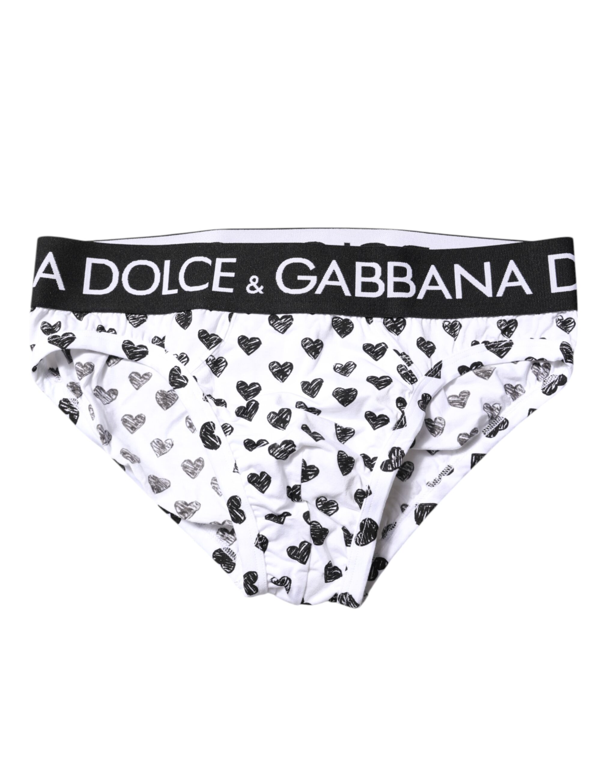 White Heart Printed Regular Brief Underwear