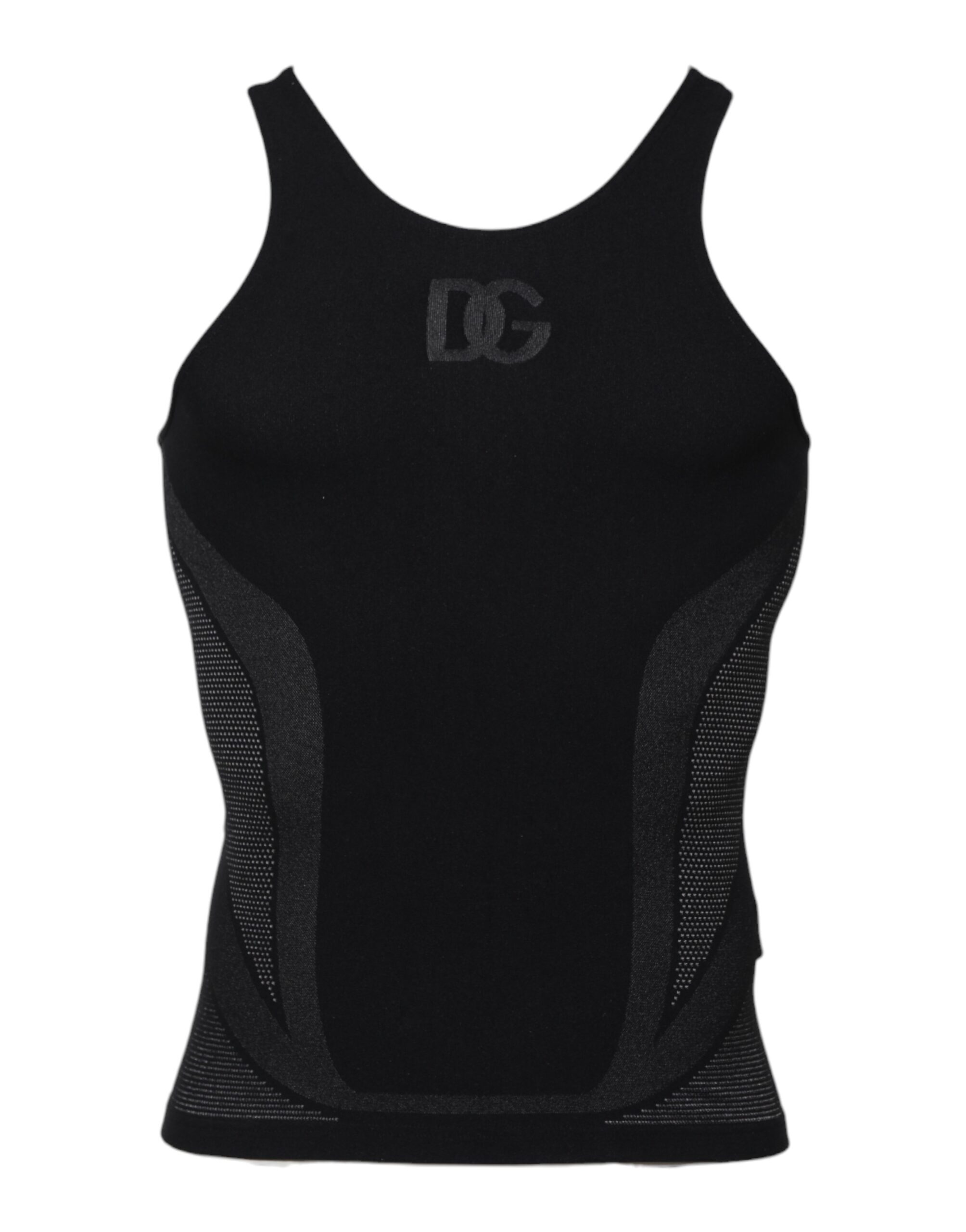 Black Nylon Sleeveless Underwear Tank T-shirt