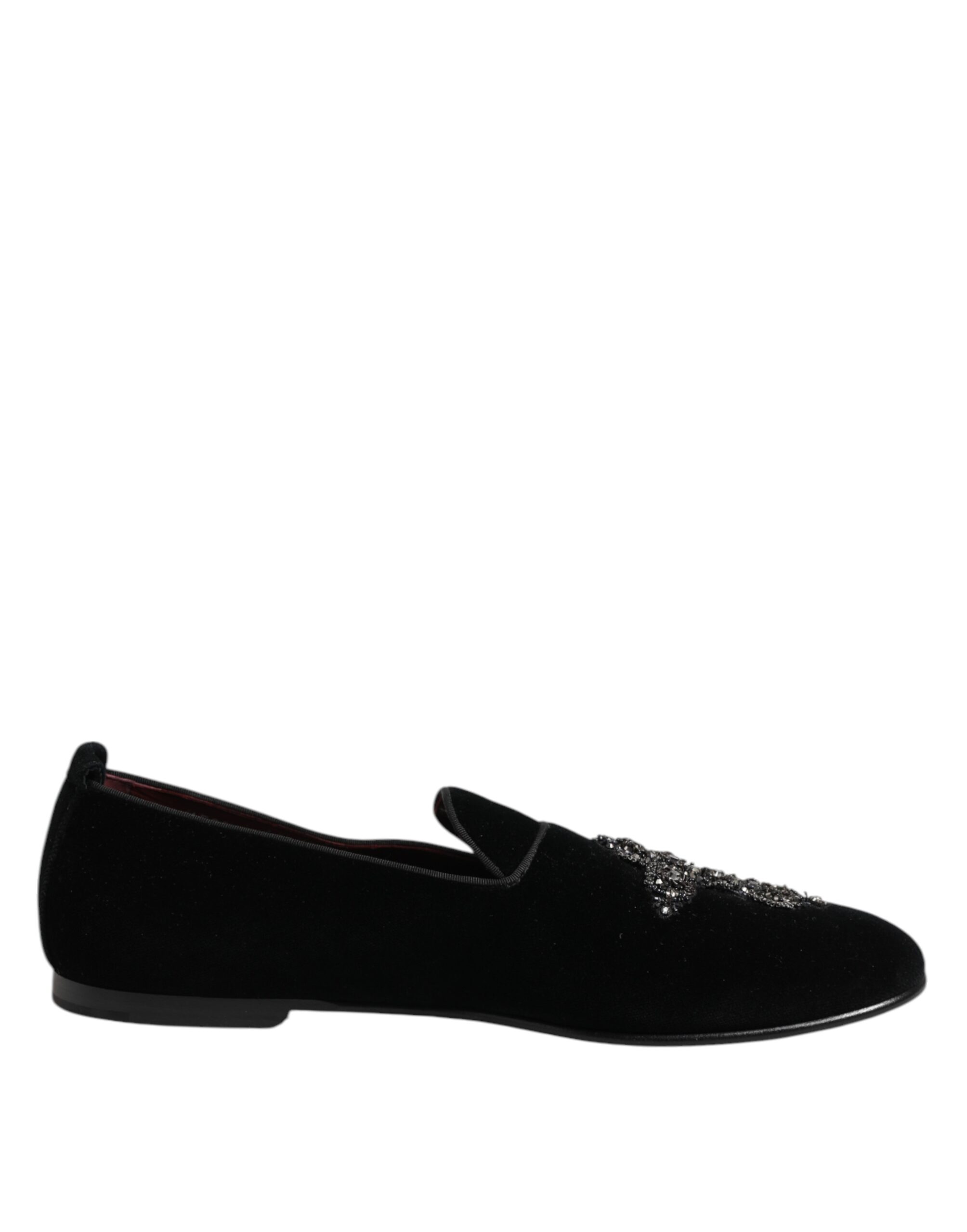 Black Velvet Crystal Crown Formal Dress Shoes