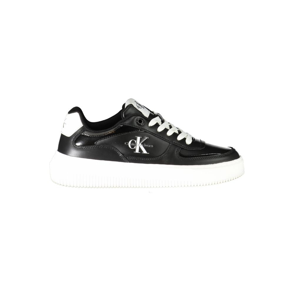 Black Polyurethane Women Sneaker
