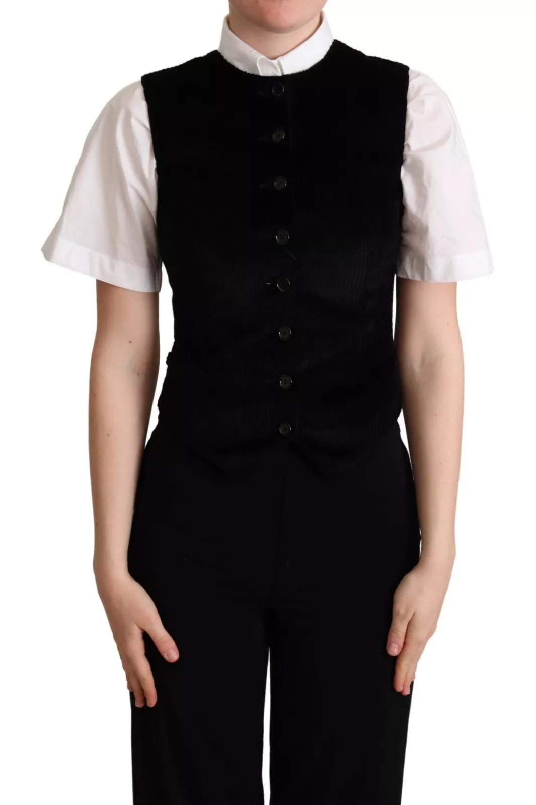 Black Brown Leopard Print Waistcoat Vest