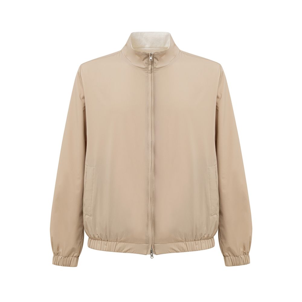 Beige Polyester Jackets & Coat