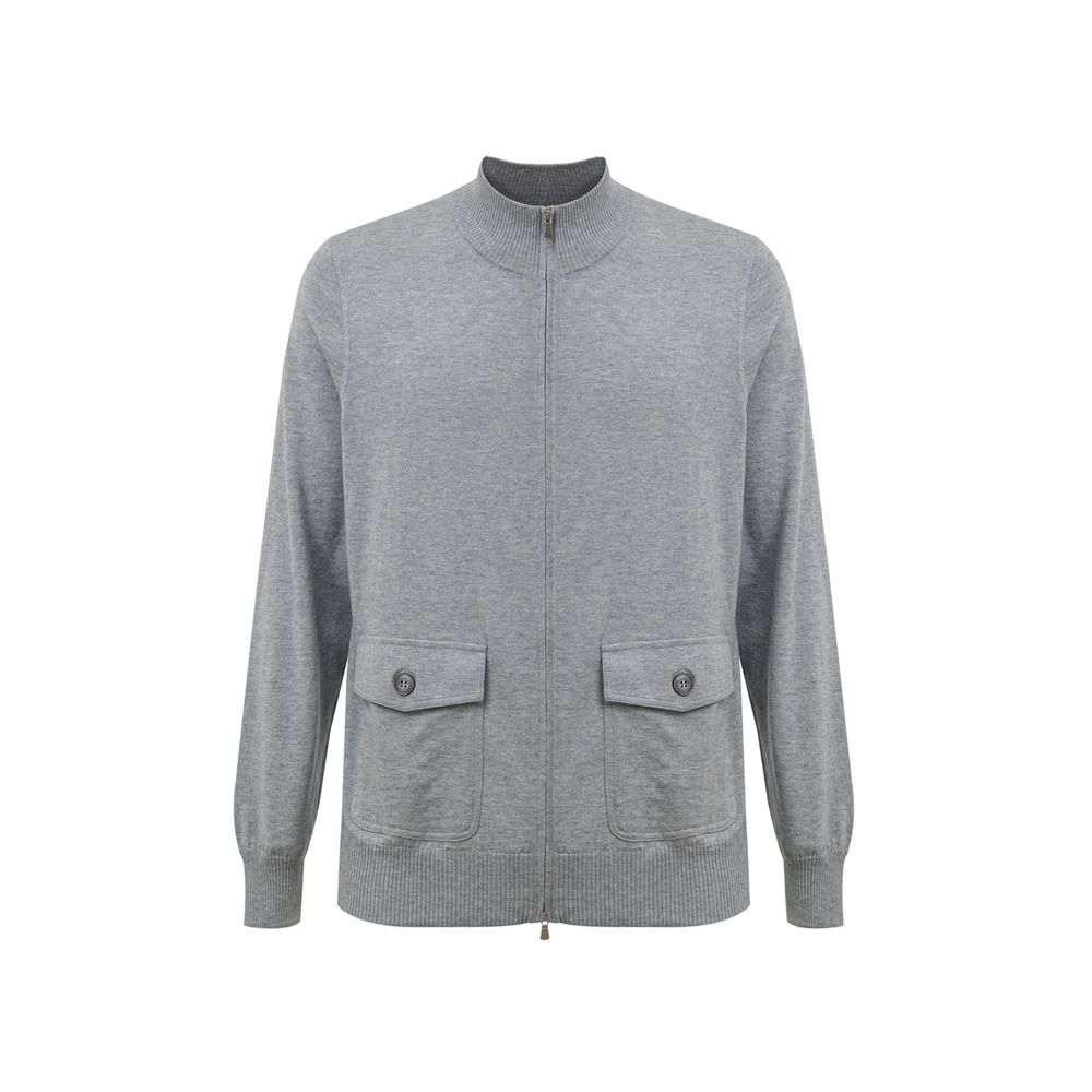 Gray Cotton Cardigan