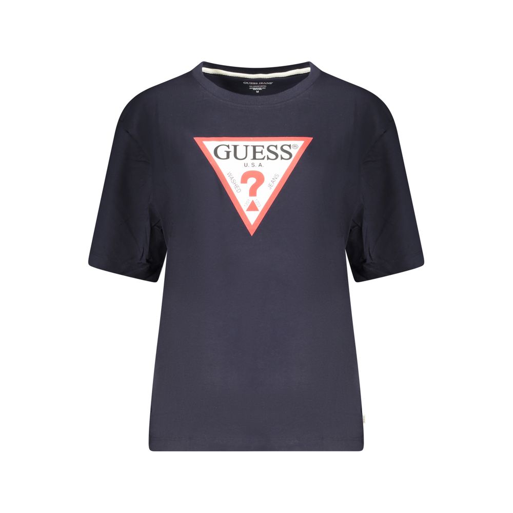 Blue Cotton Women T-Shirt