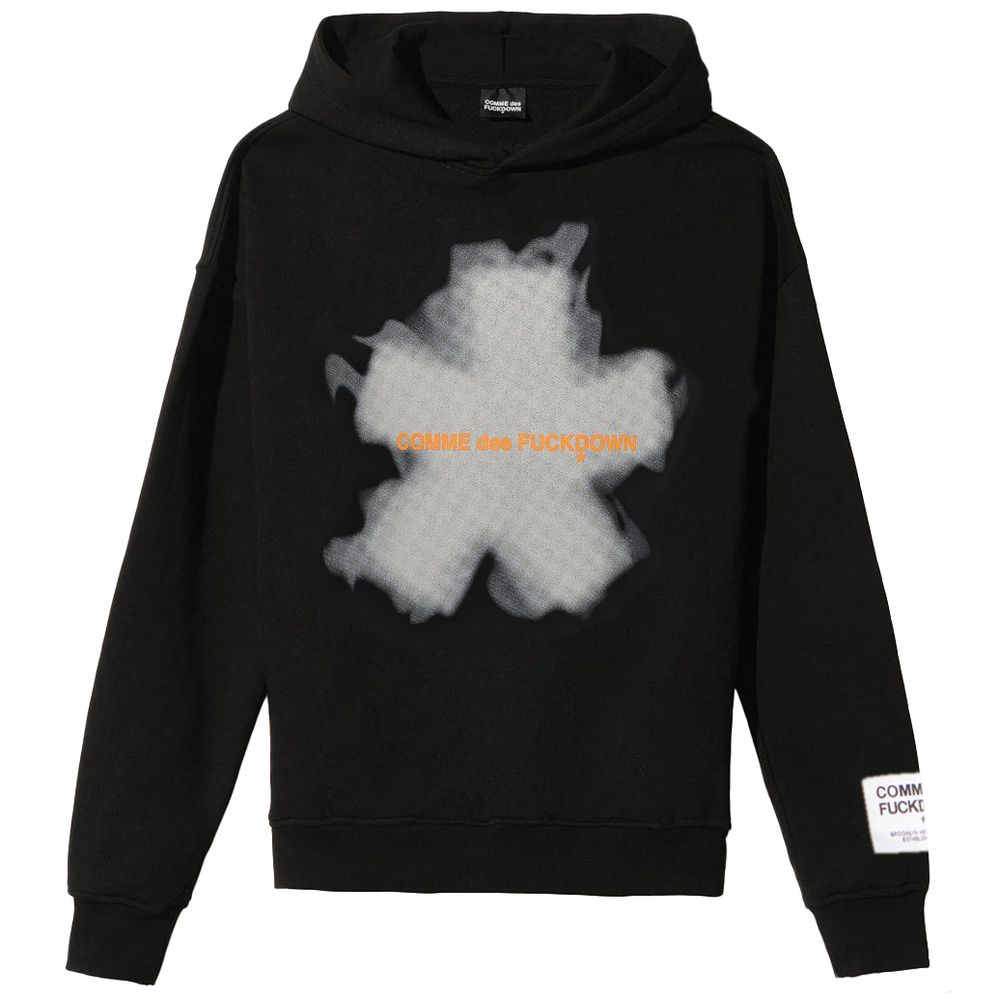 Black Cotton Men Hoodie
