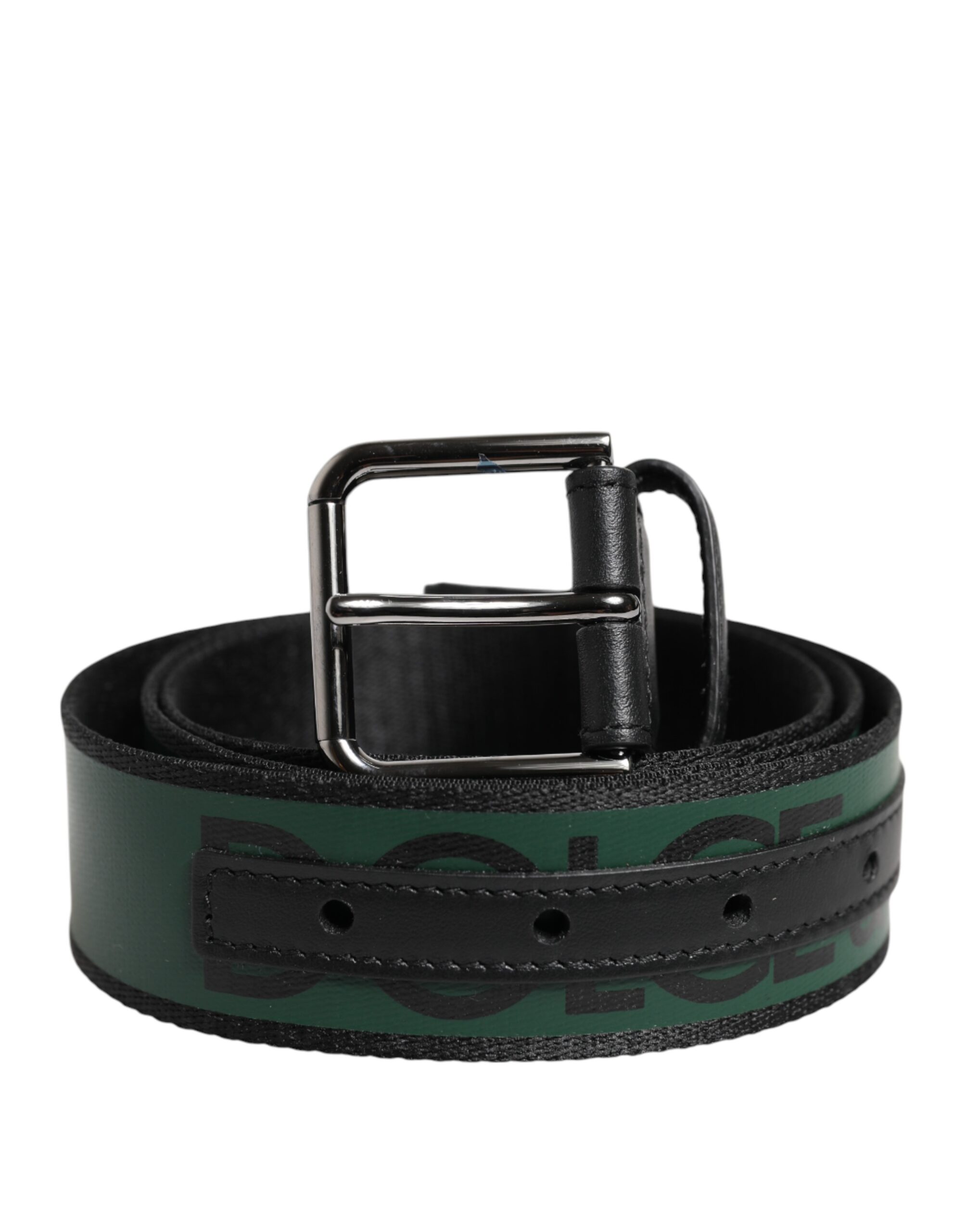 Green Black Polyester DG Logo Buckle Belt