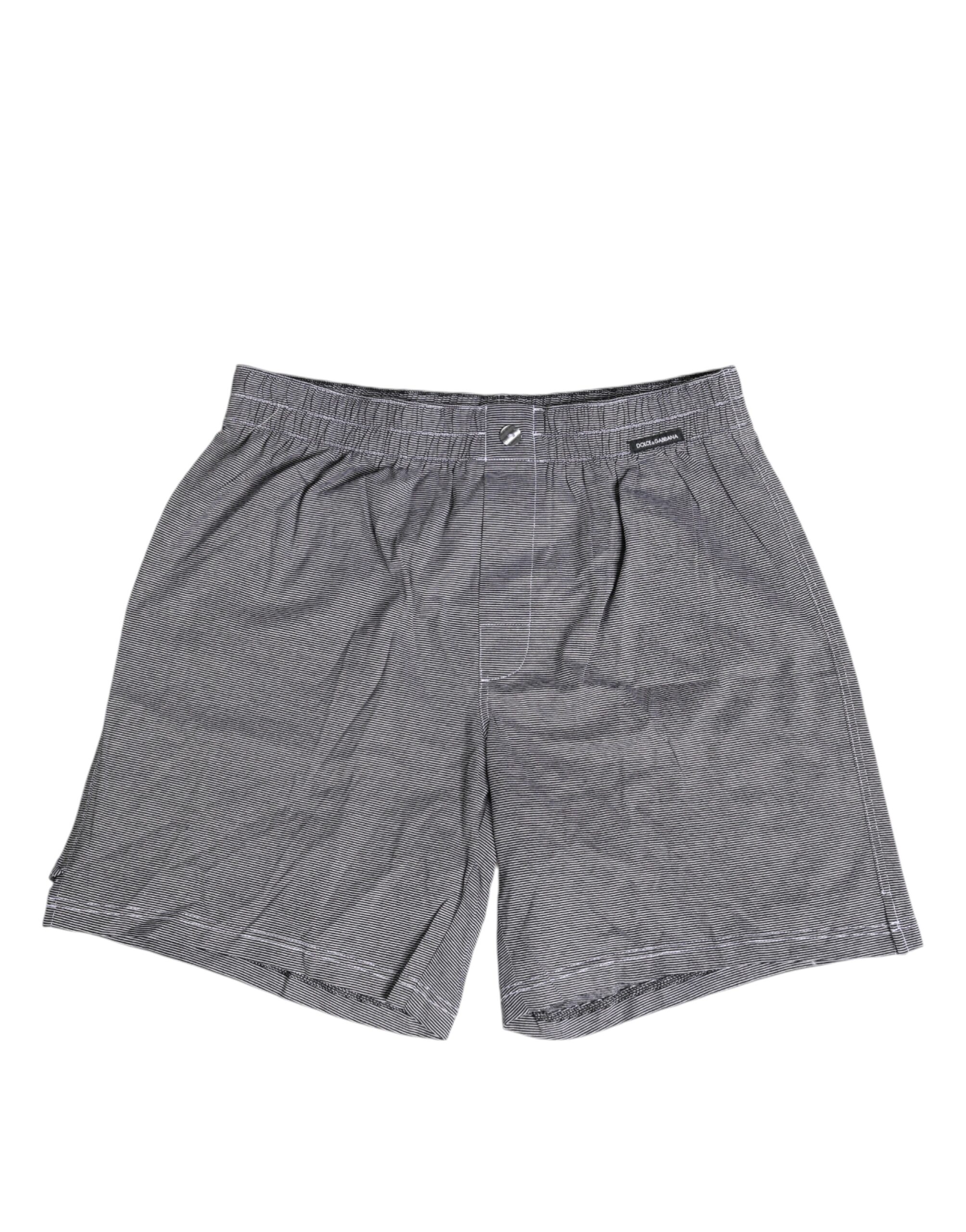 Gray Striped Cotton Regular Boxer Underwear