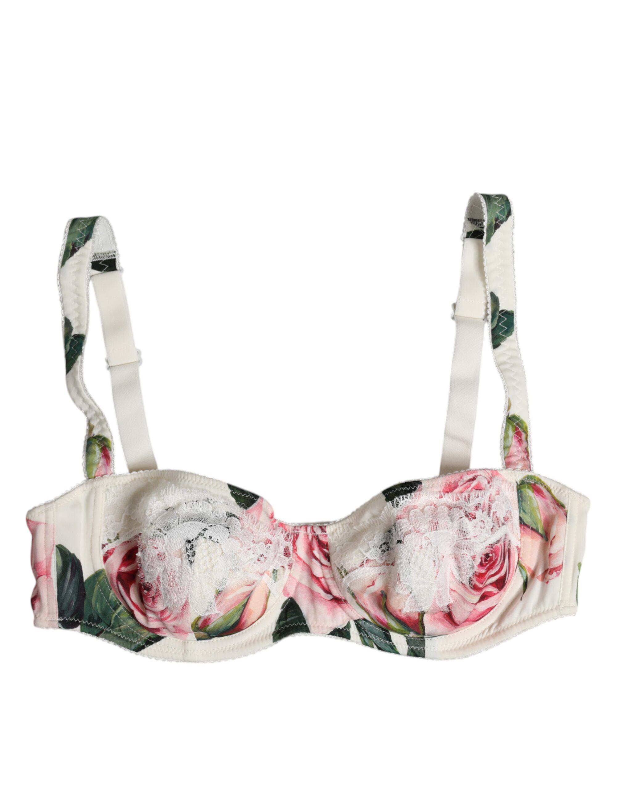 White Floral Balconette Underwired Bra Underwear