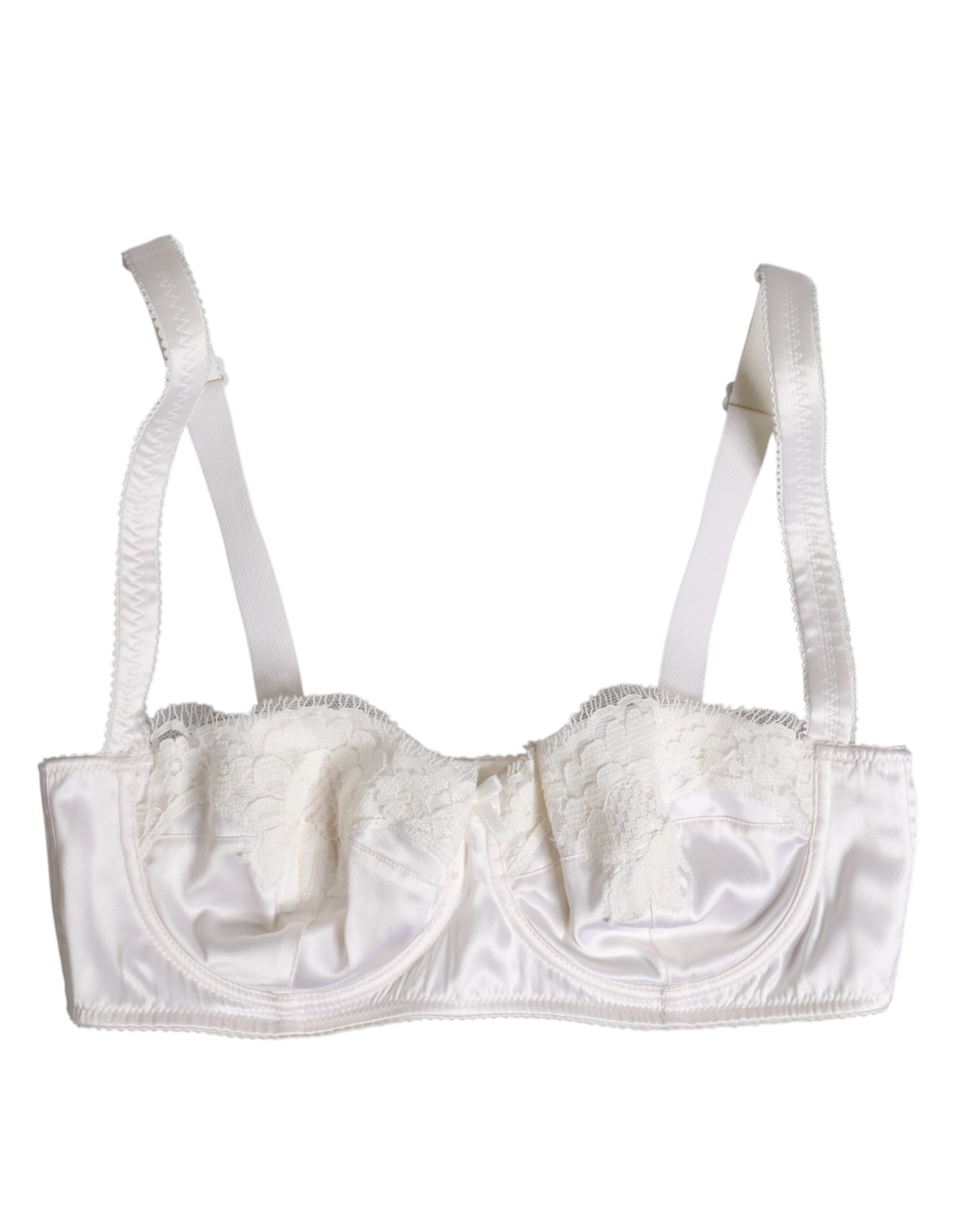 White Silk Underwired Balconette Bra Underwear