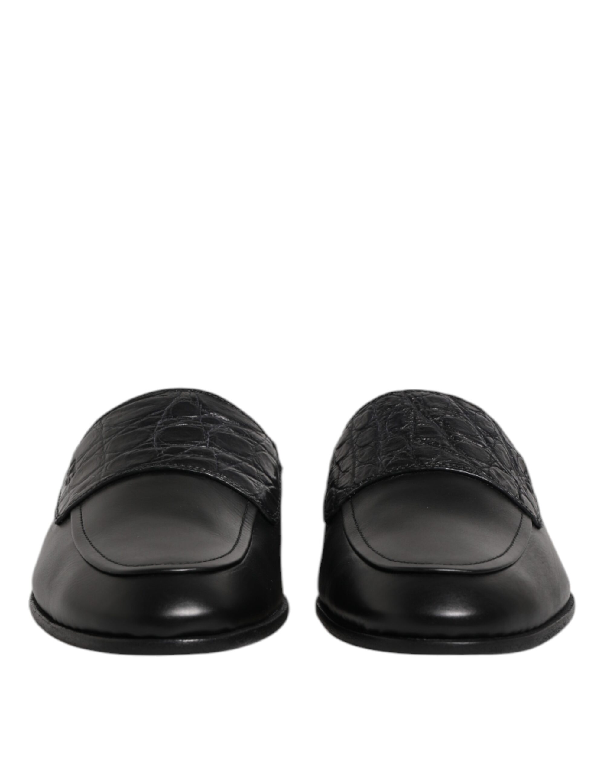 Black Calfskin Leather Slip On Loafers Shoes