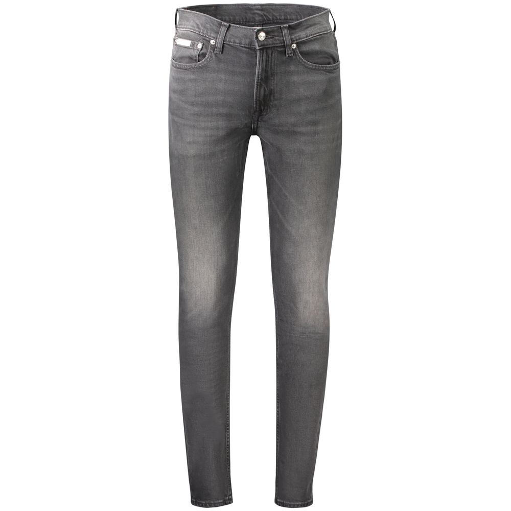 Black Cotton Men's Slim Taper Jeans