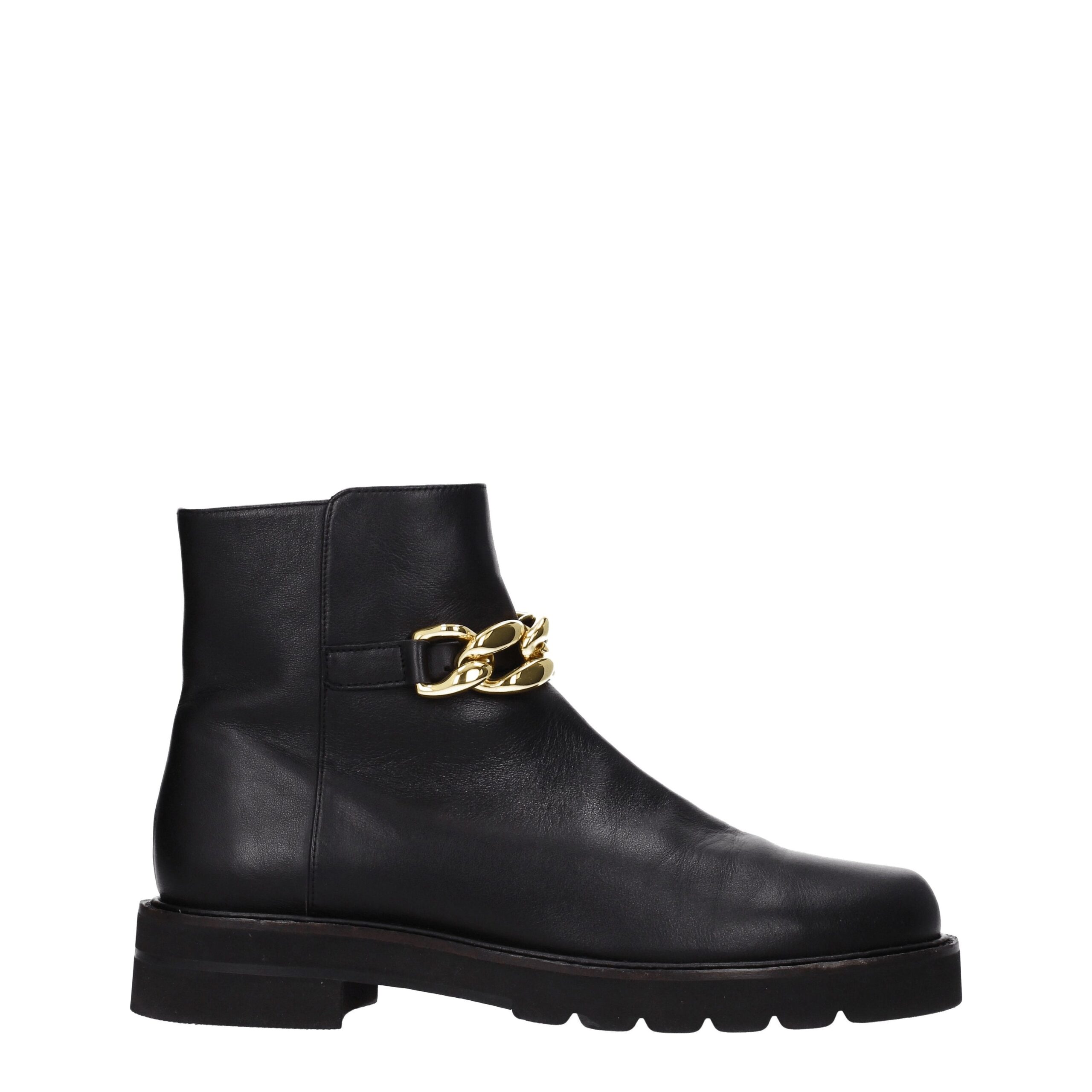 Black Leather Ankle Boots