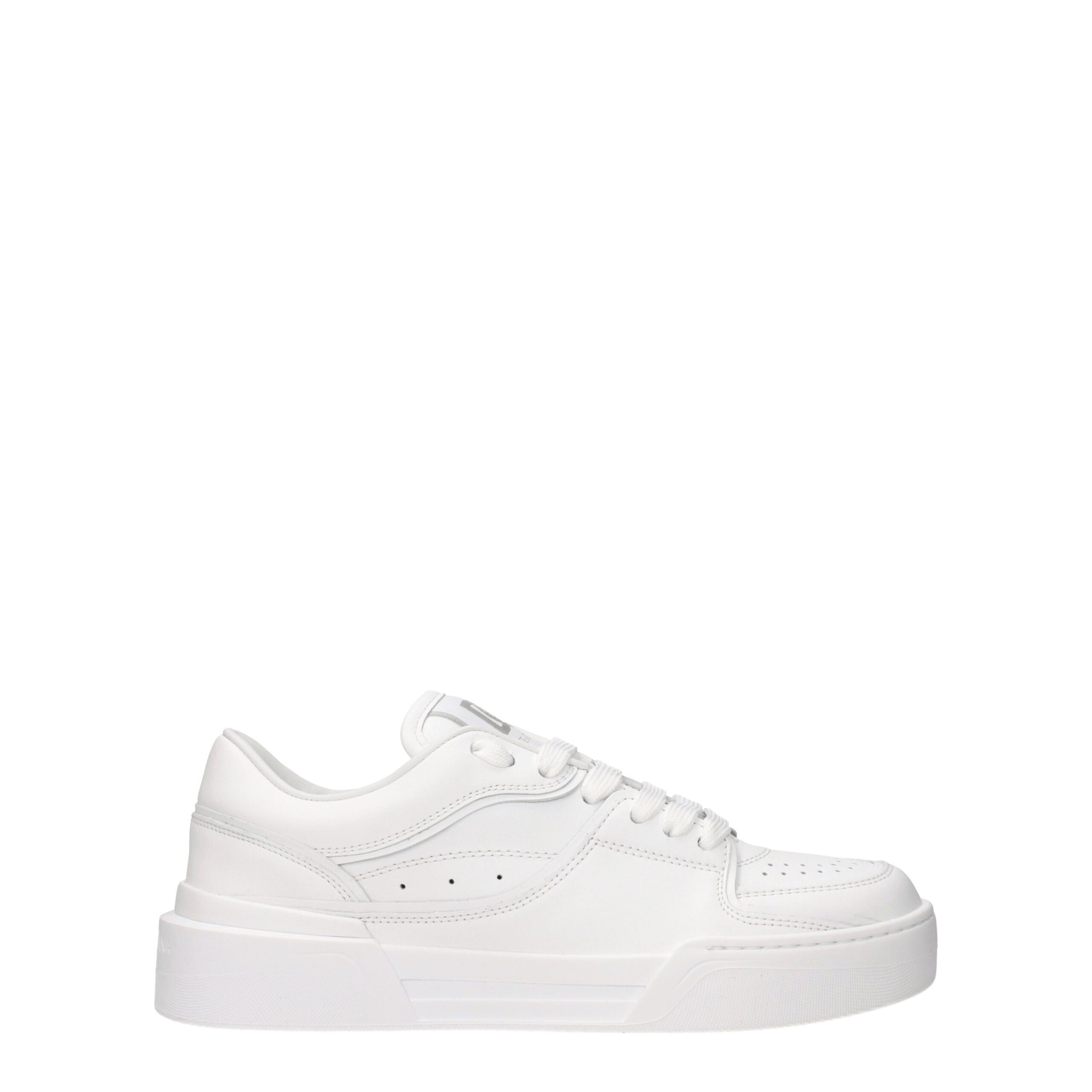 White Leather Low Top Sneakers