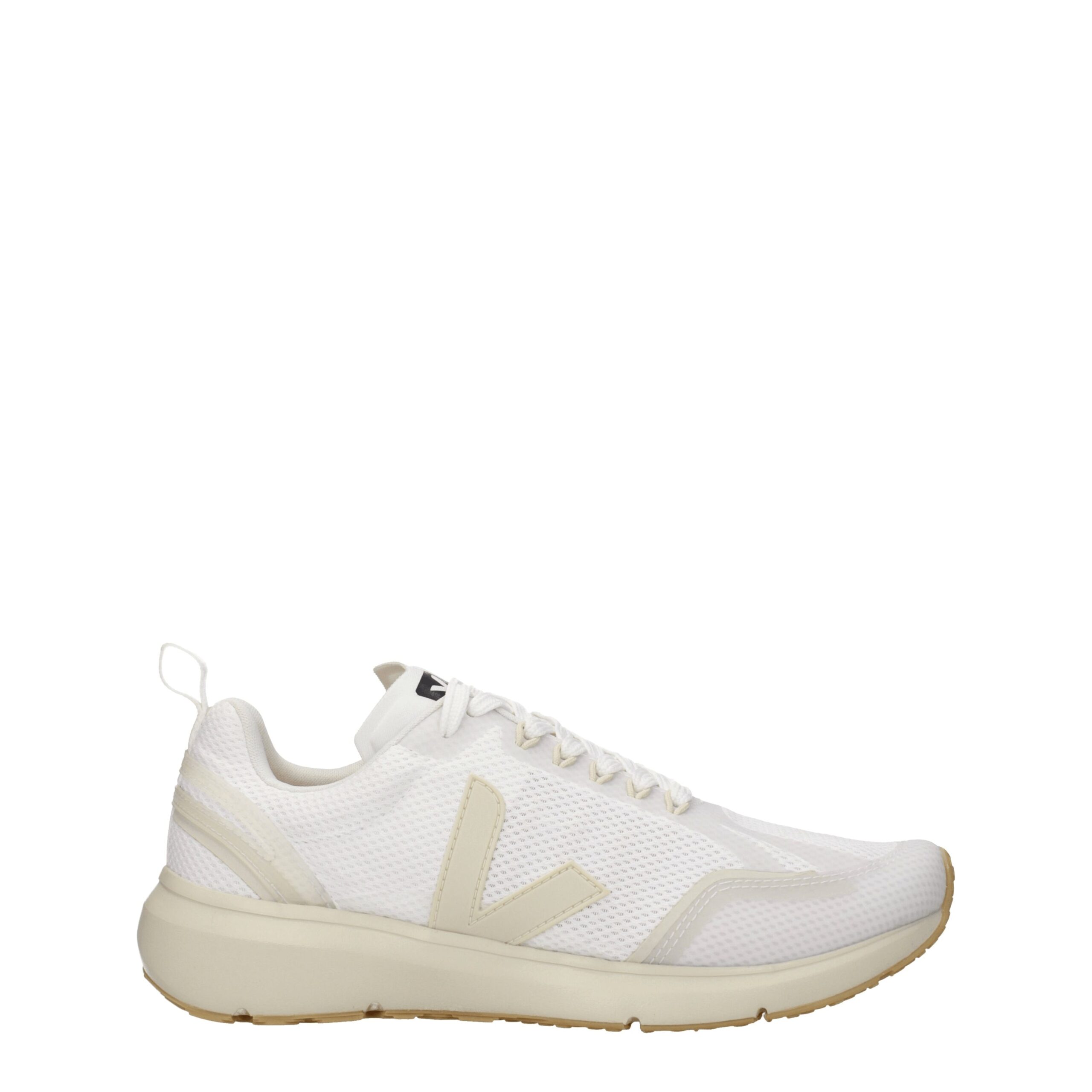 White Fabric Athletic Sneakers