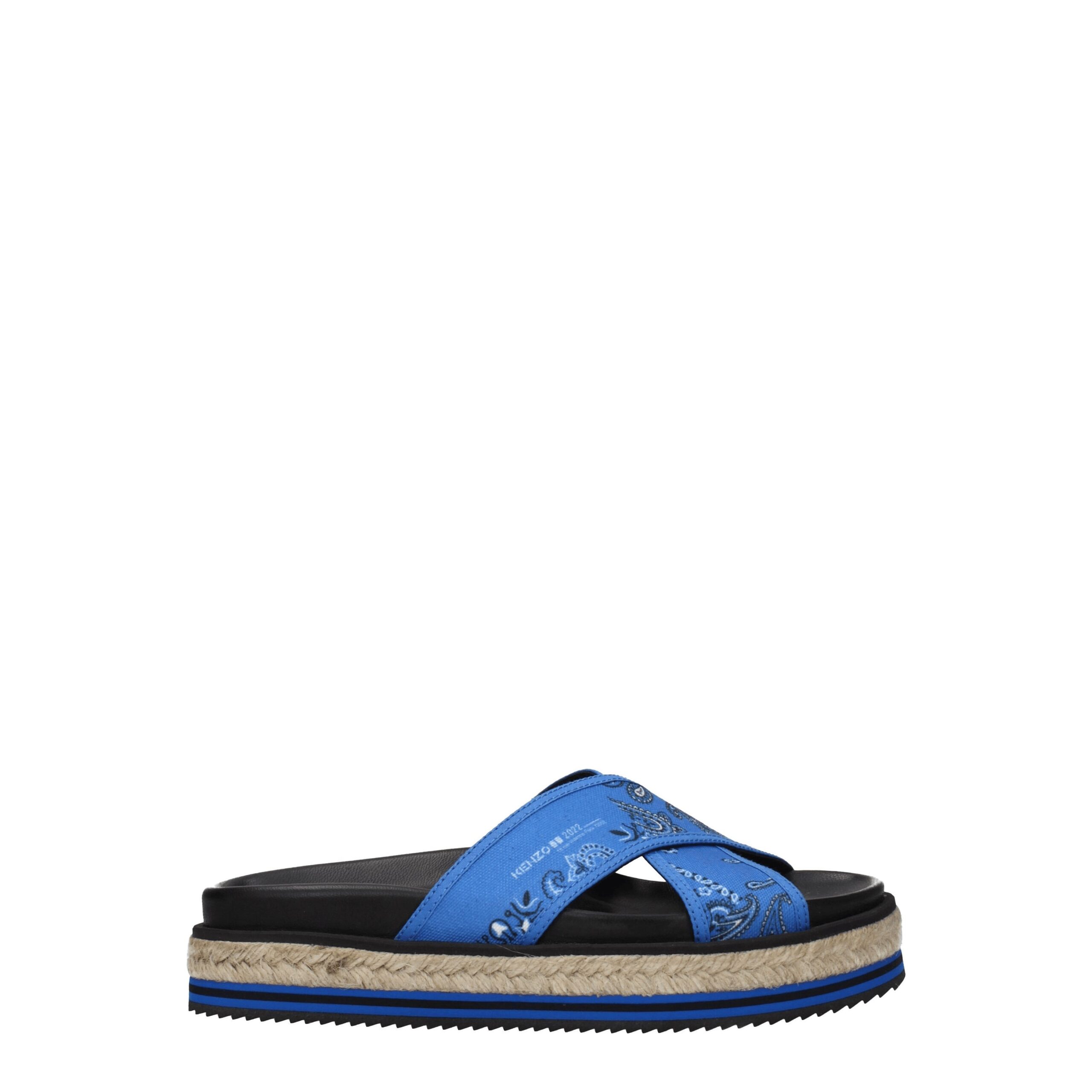 Blue Fabric Slippers Sandals