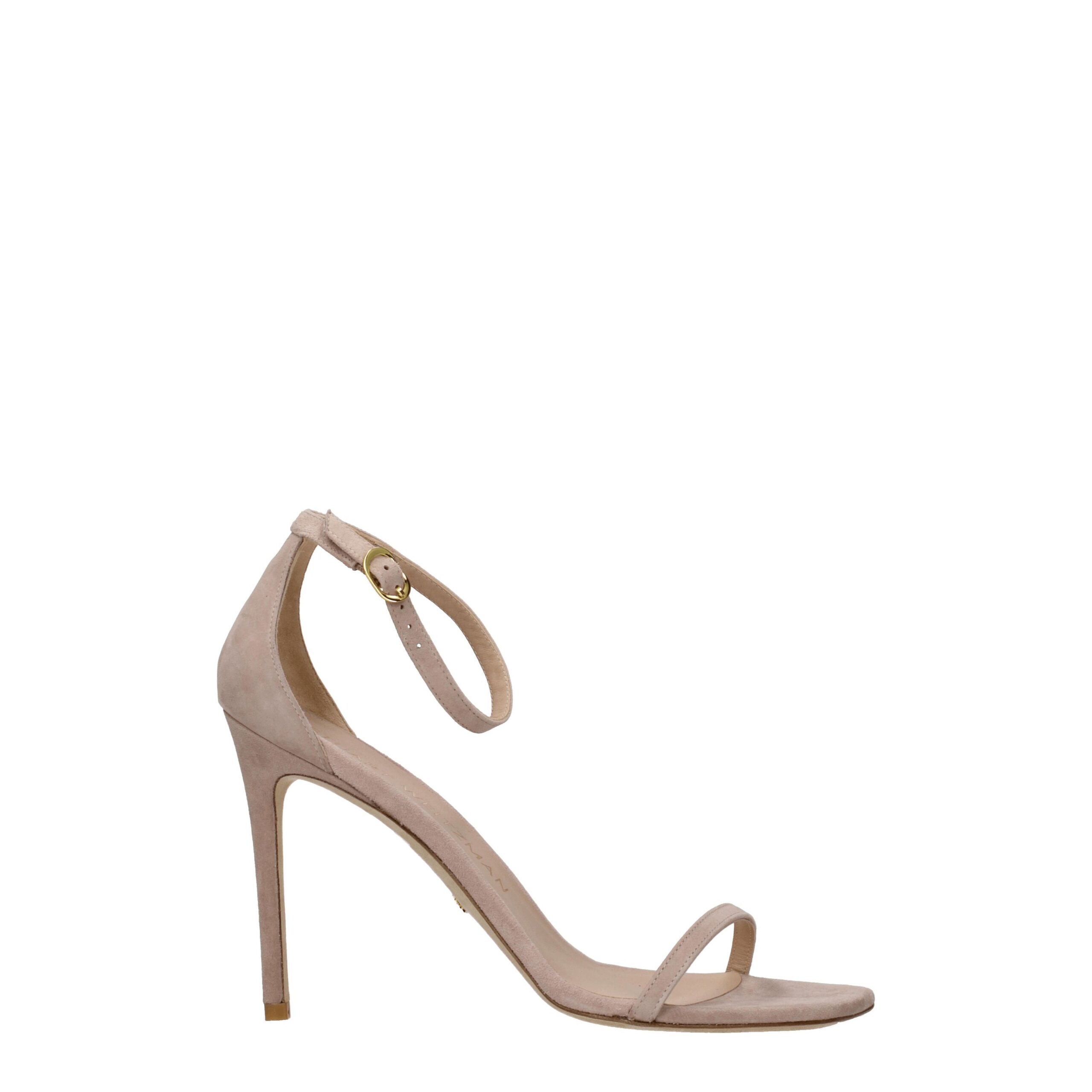 Pink Leather Stiletto Heels Sandals