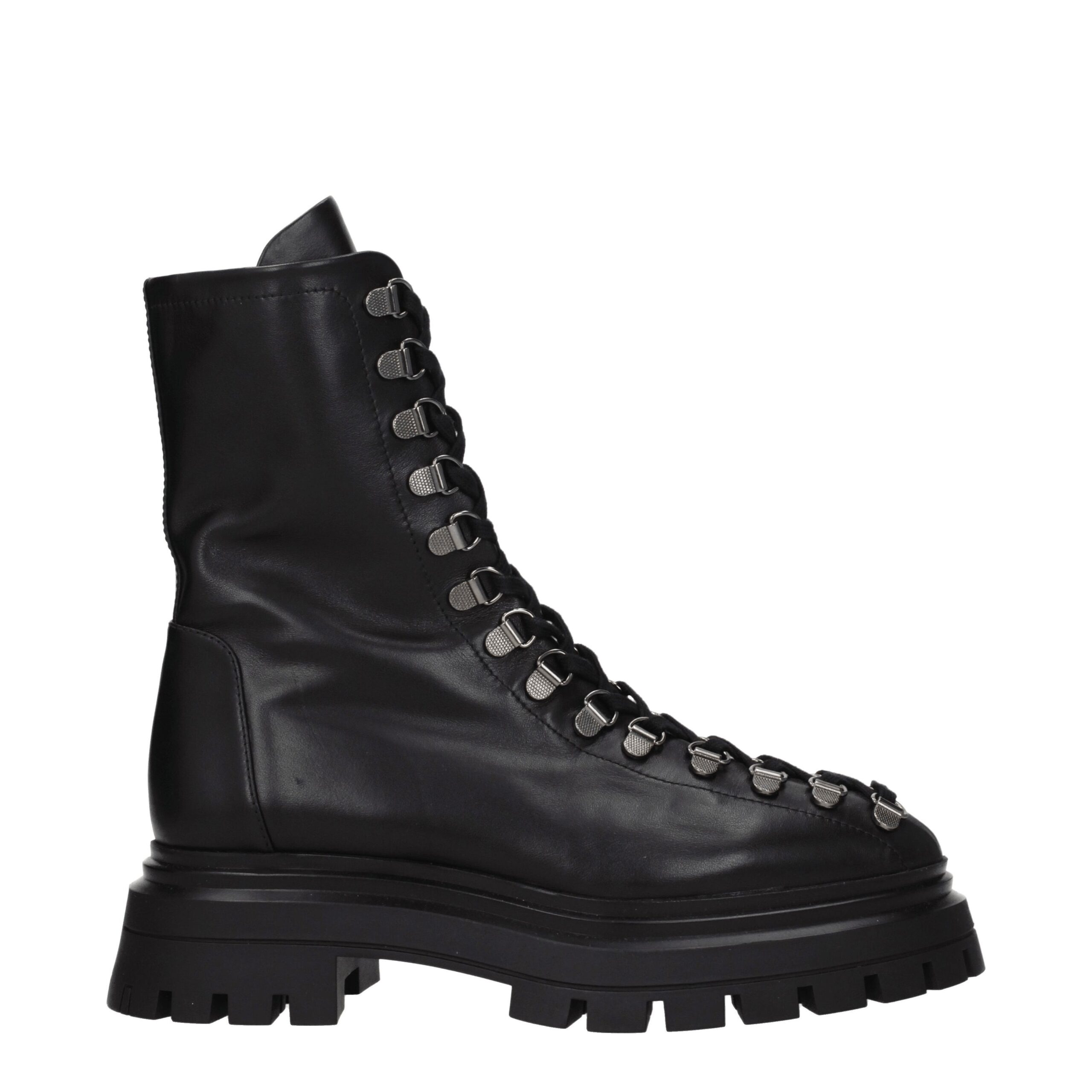 Black Leather Ankle Boots