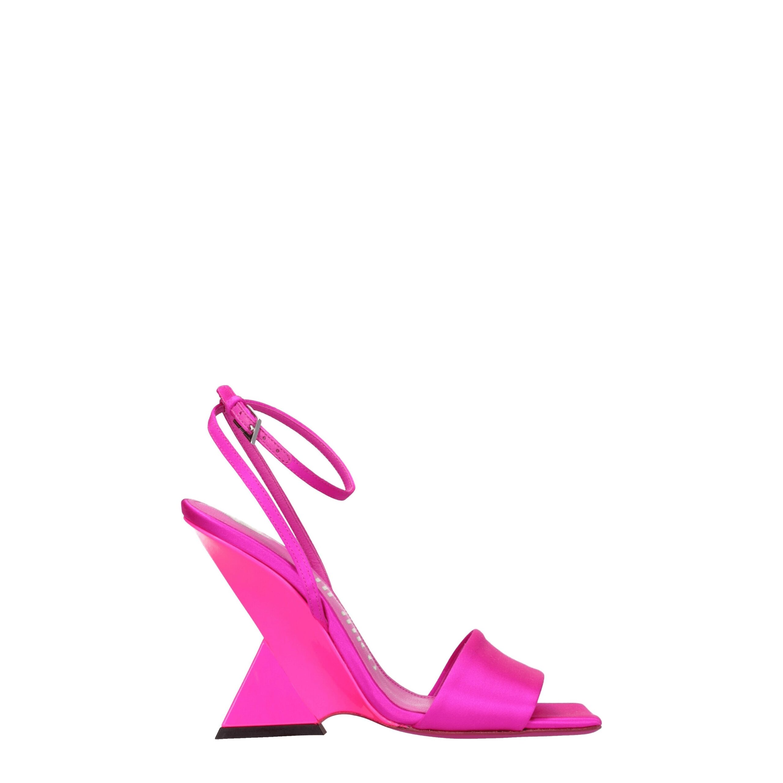 Pink Satin Platforms
