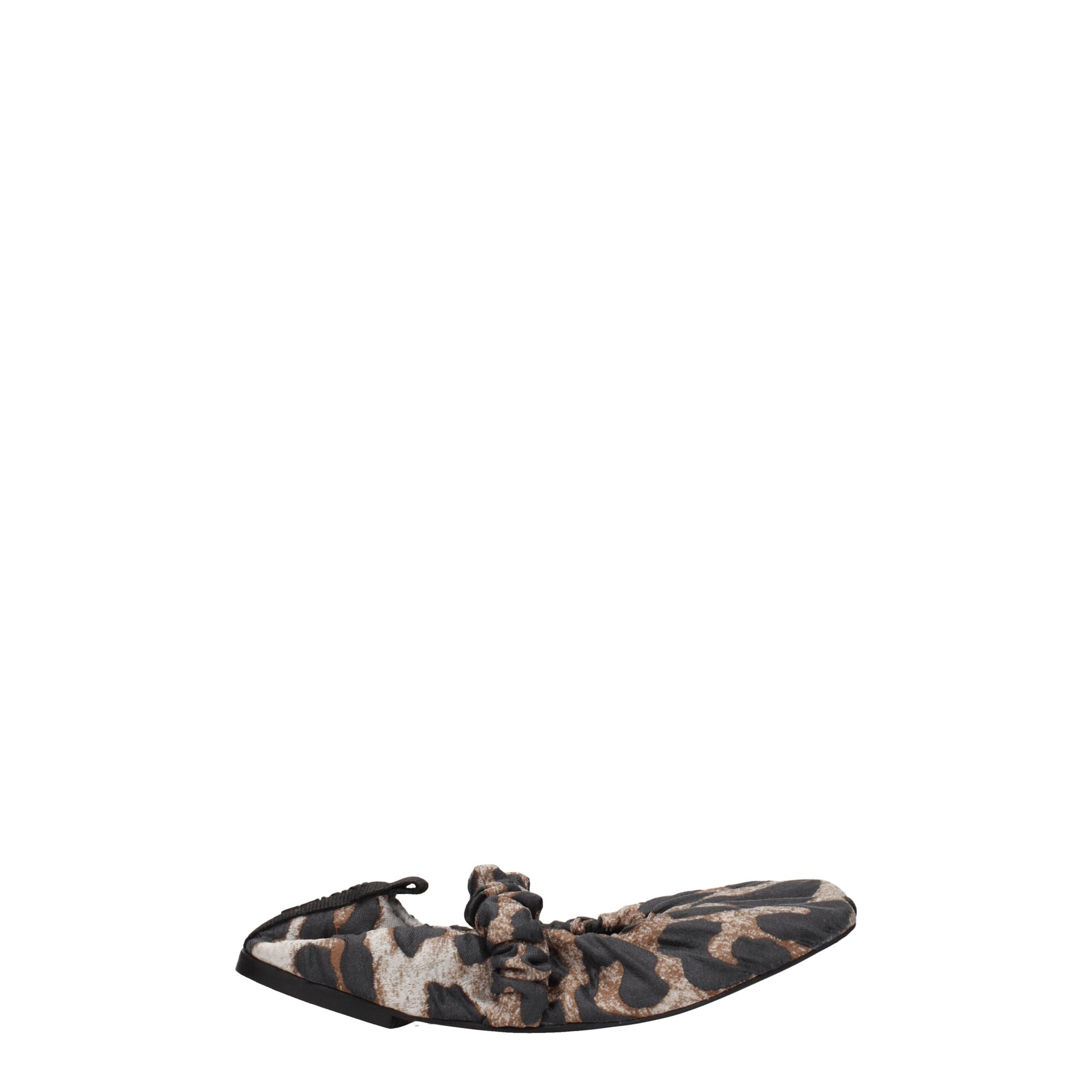 Beige Fabric Ballet Flats