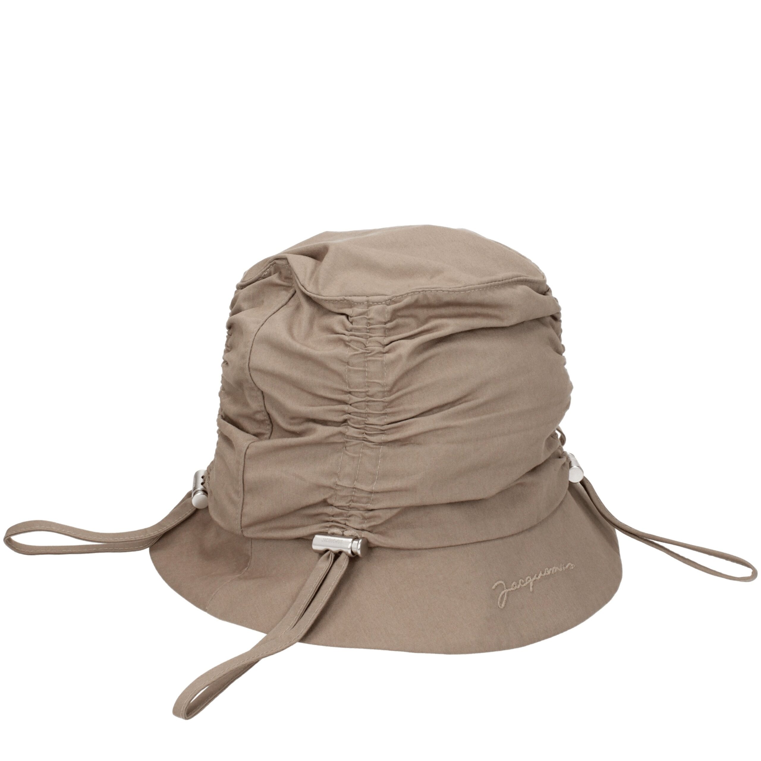 Beige Cotton Bucket Hats