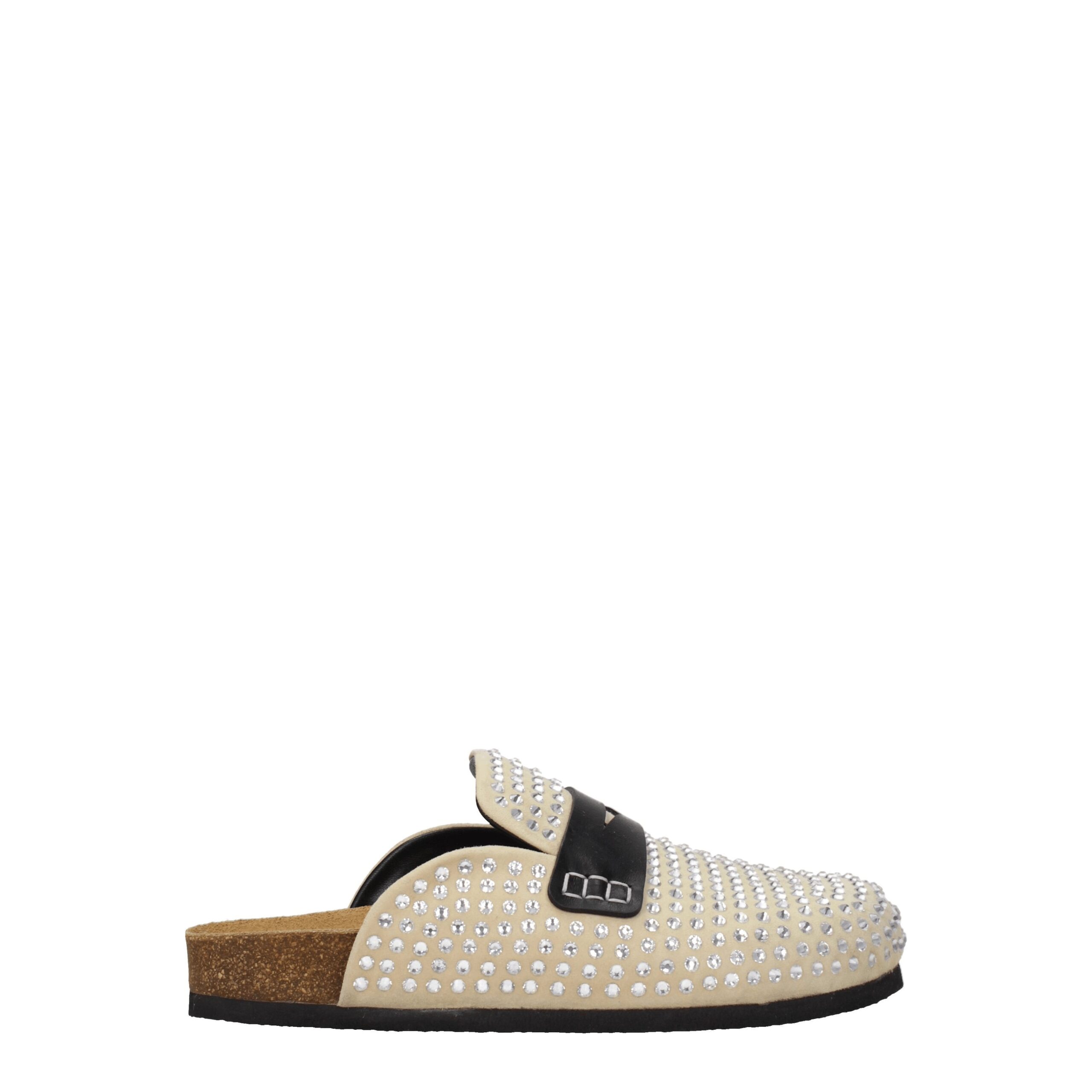 Beige Leather Slippers Sandals