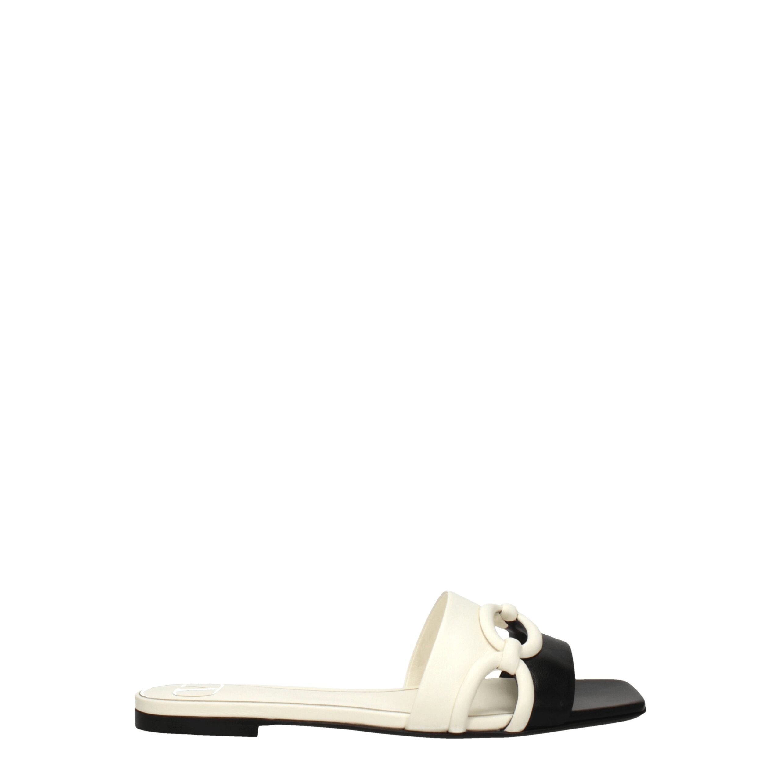 Black Leather Slippers Sandals