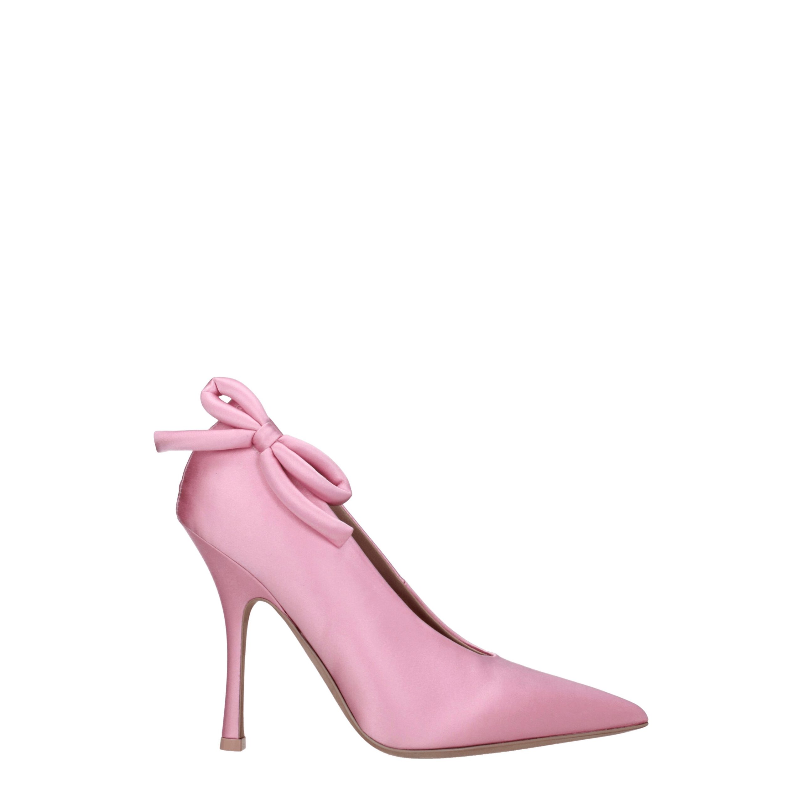 Pink Satin High Heel Pumps