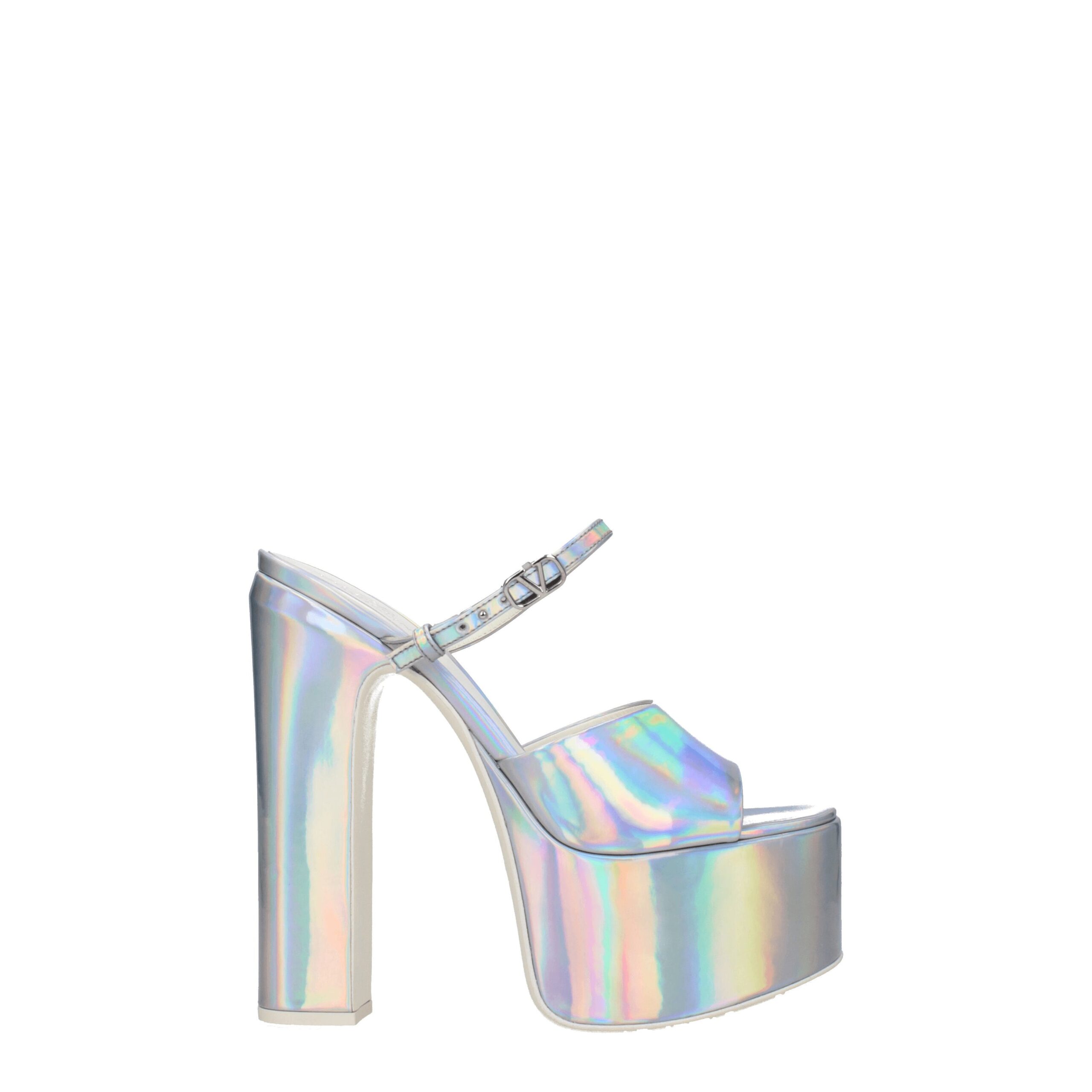 Gray Leather Platforms