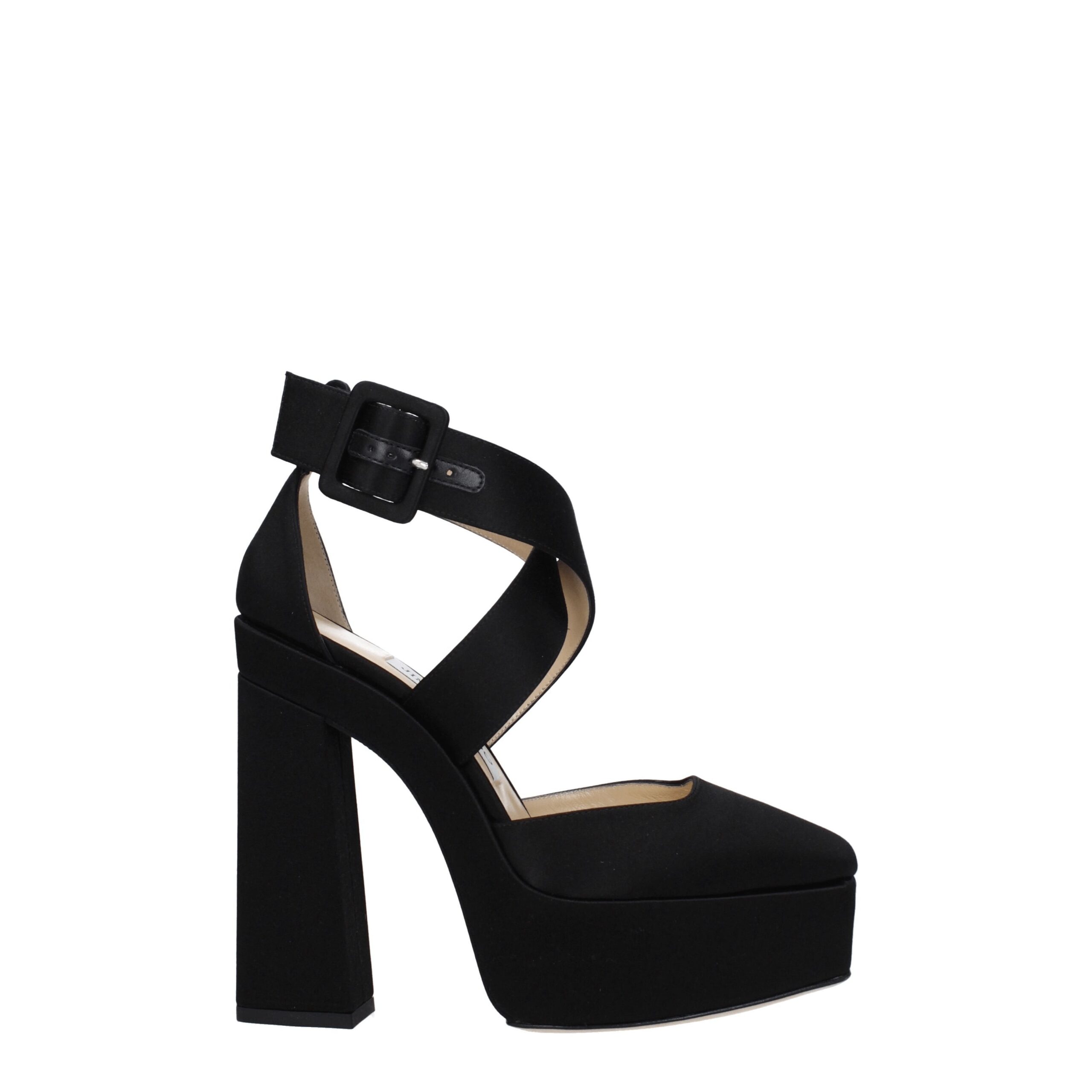 Black Satin Platform Sandals