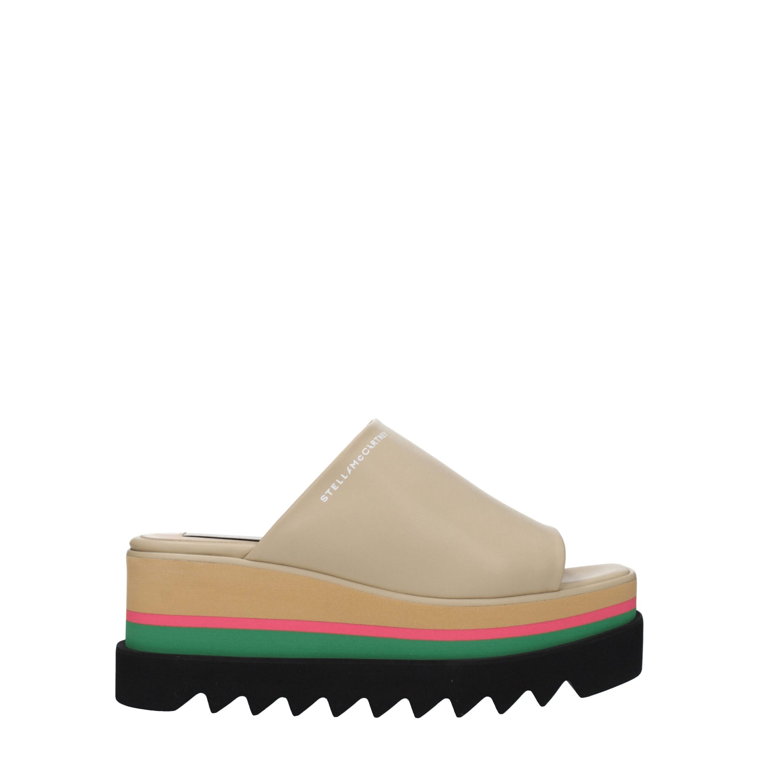 Beige Leather Slippers Sandals
