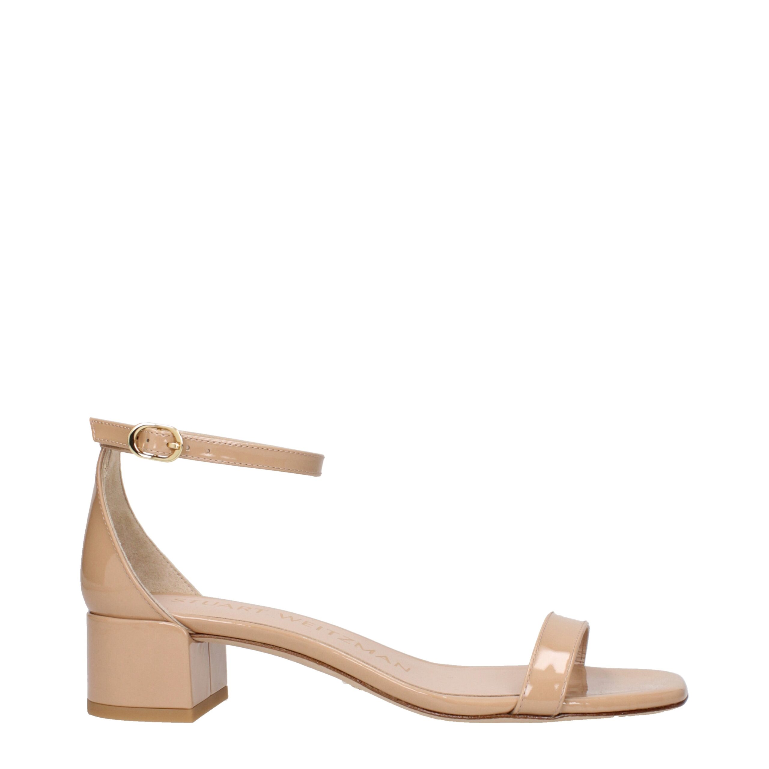 Pink Leather Flat Sandals