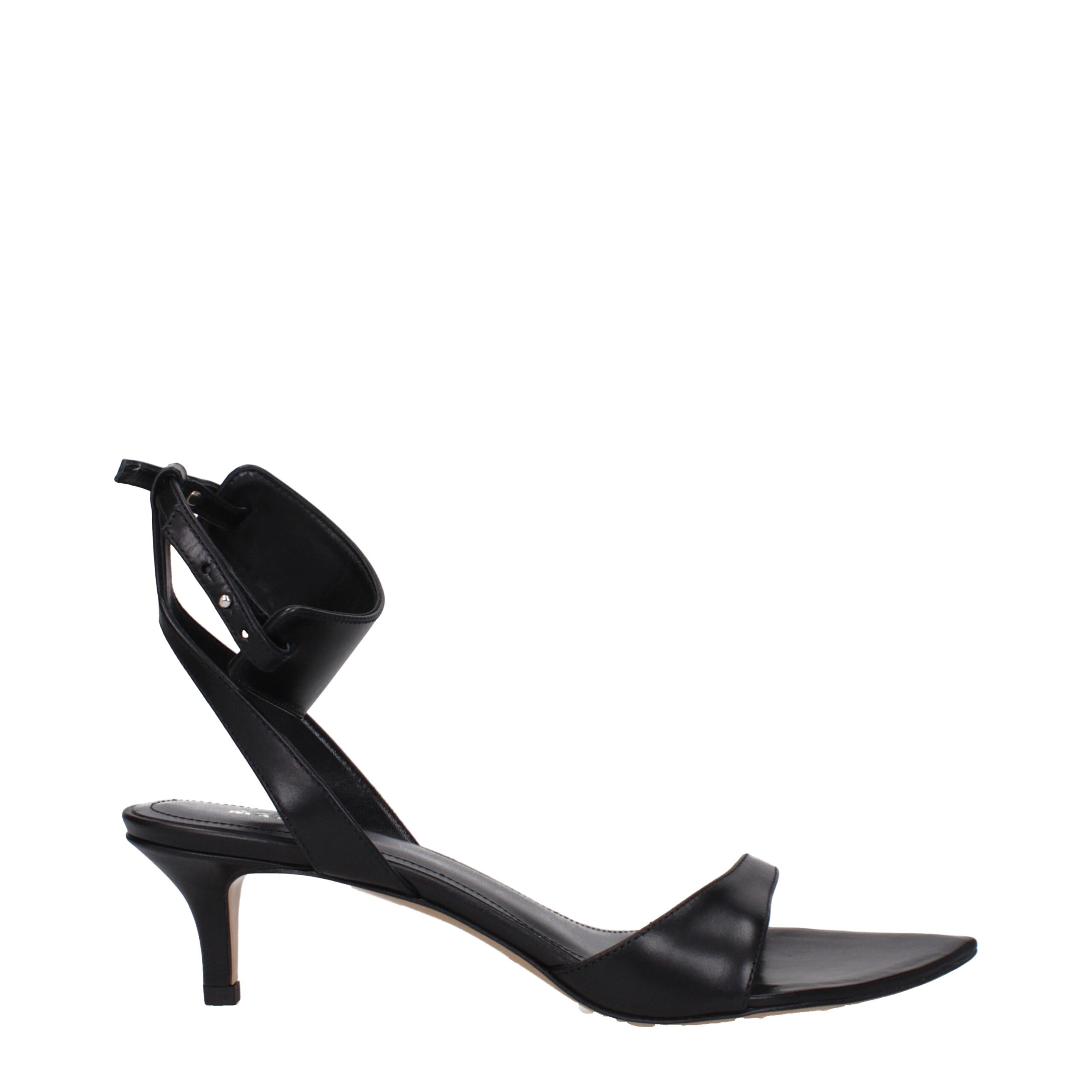 Black Leather Flat Sandals
