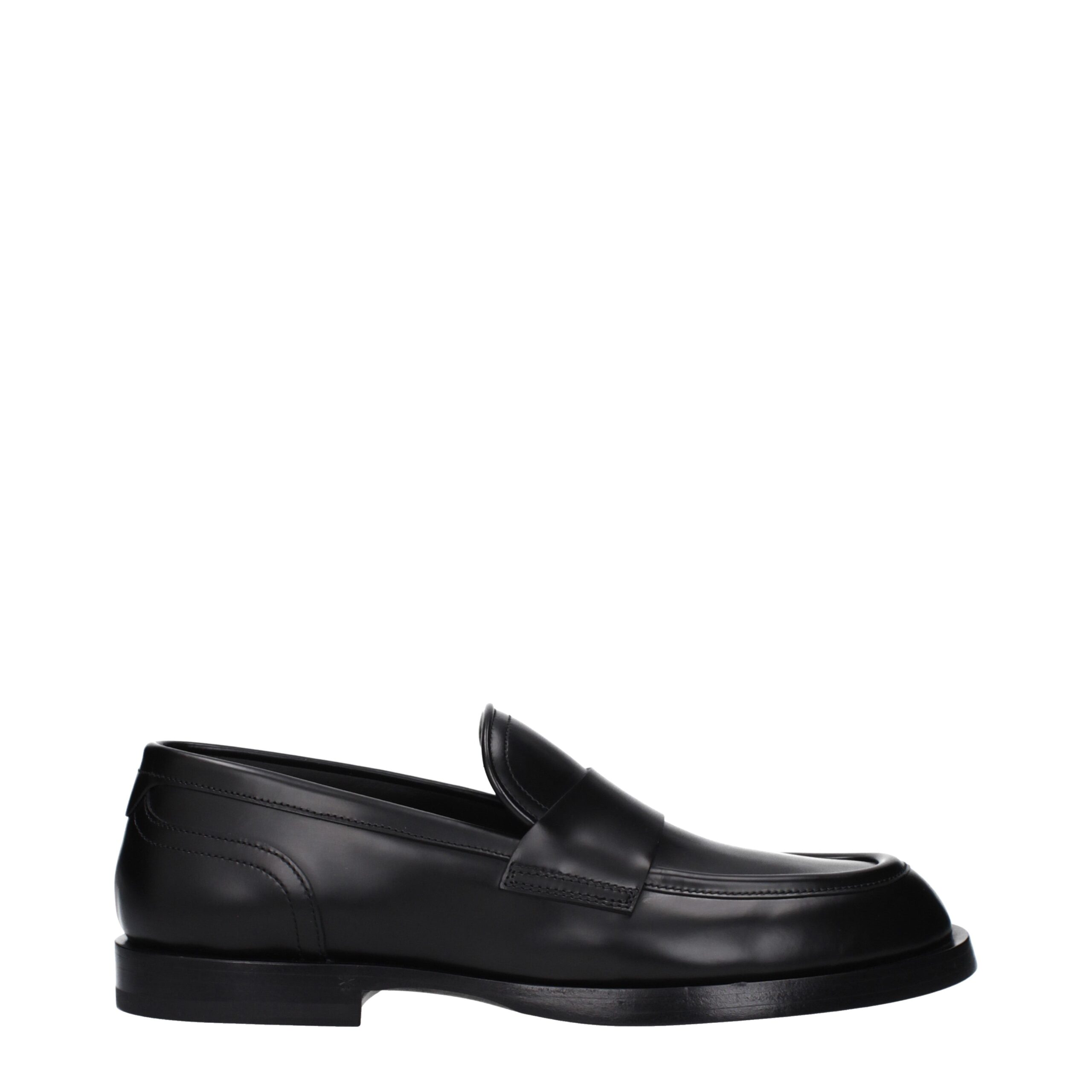 Black Leather Slip-On Loafers