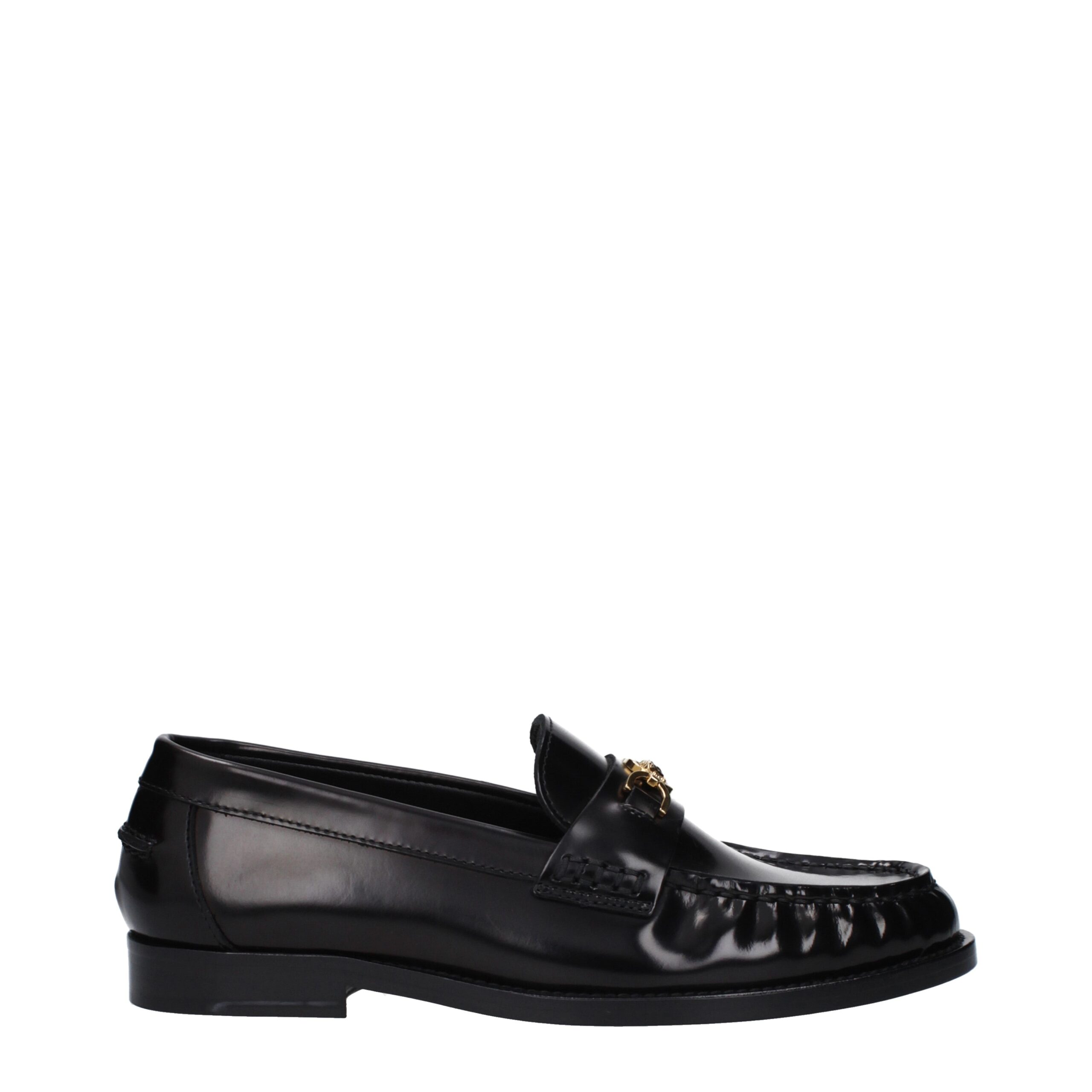 Black Leather Slip-On Loafers