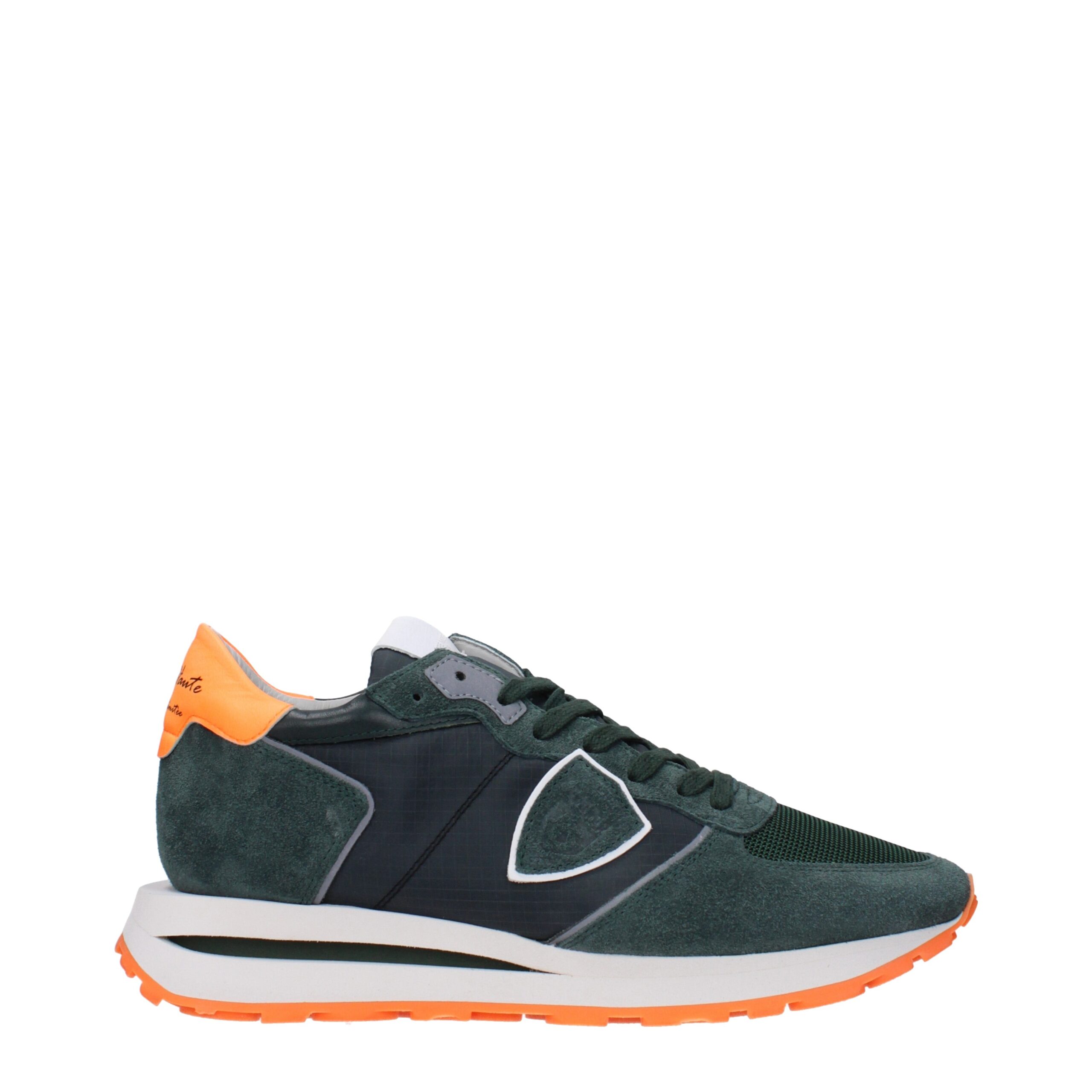 Green Fabric Athletic Sneakers
