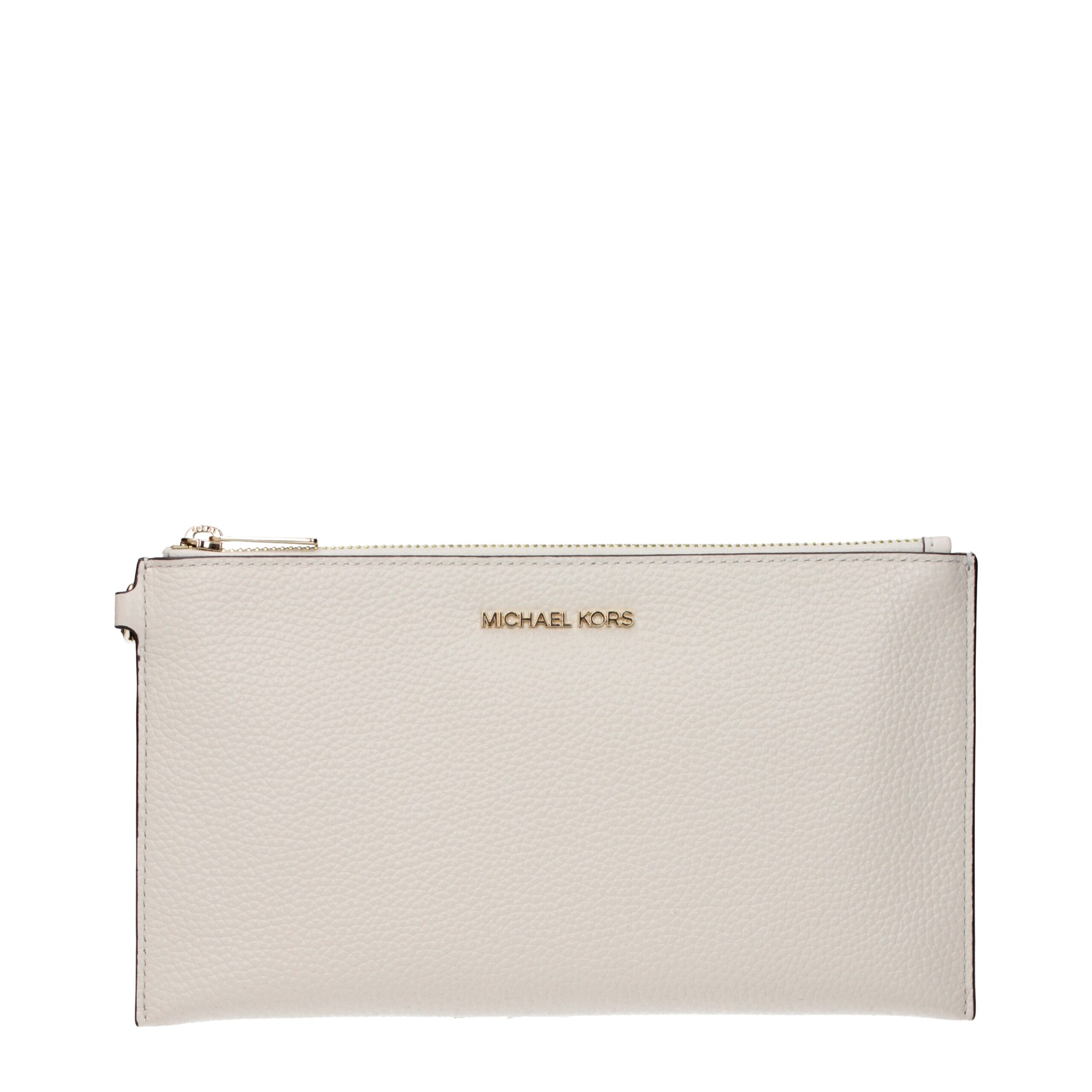 Beige Leather Clutch Bags